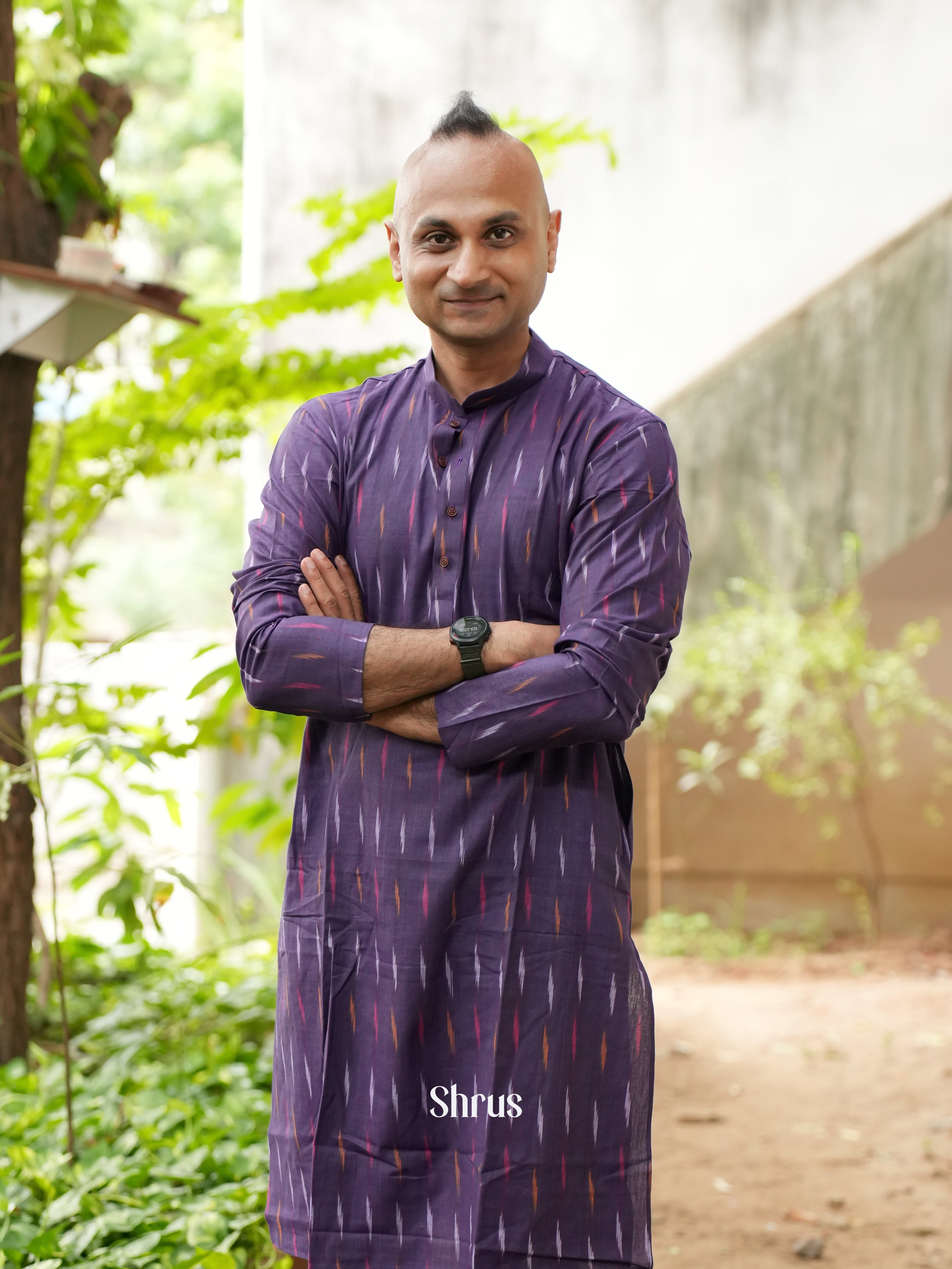 Purple- Readymade Mens Kurta - Shop on ShrusEternity.com