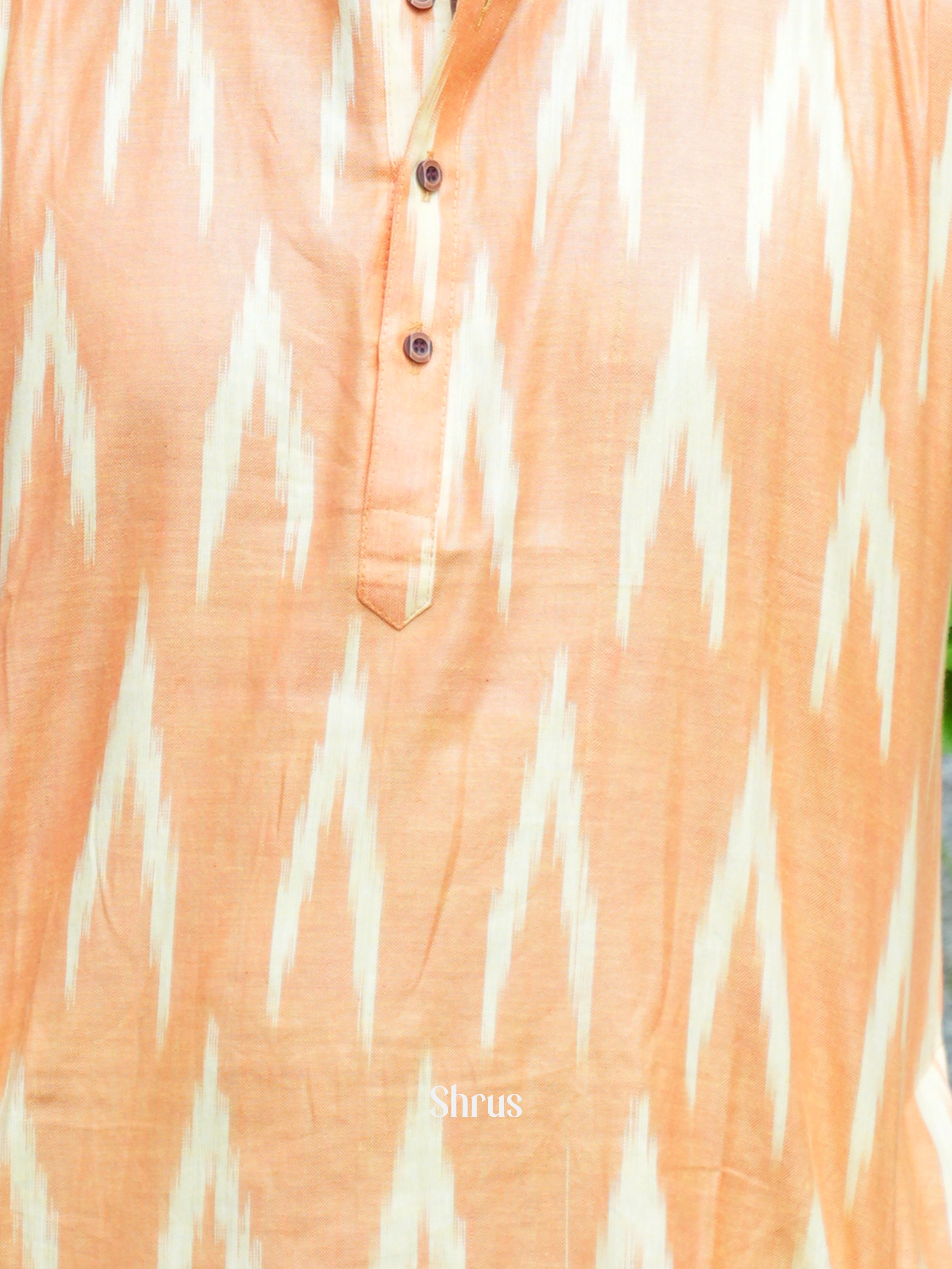 Orange - Readymade Mens Kurta - Shop on ShrusEternity.com