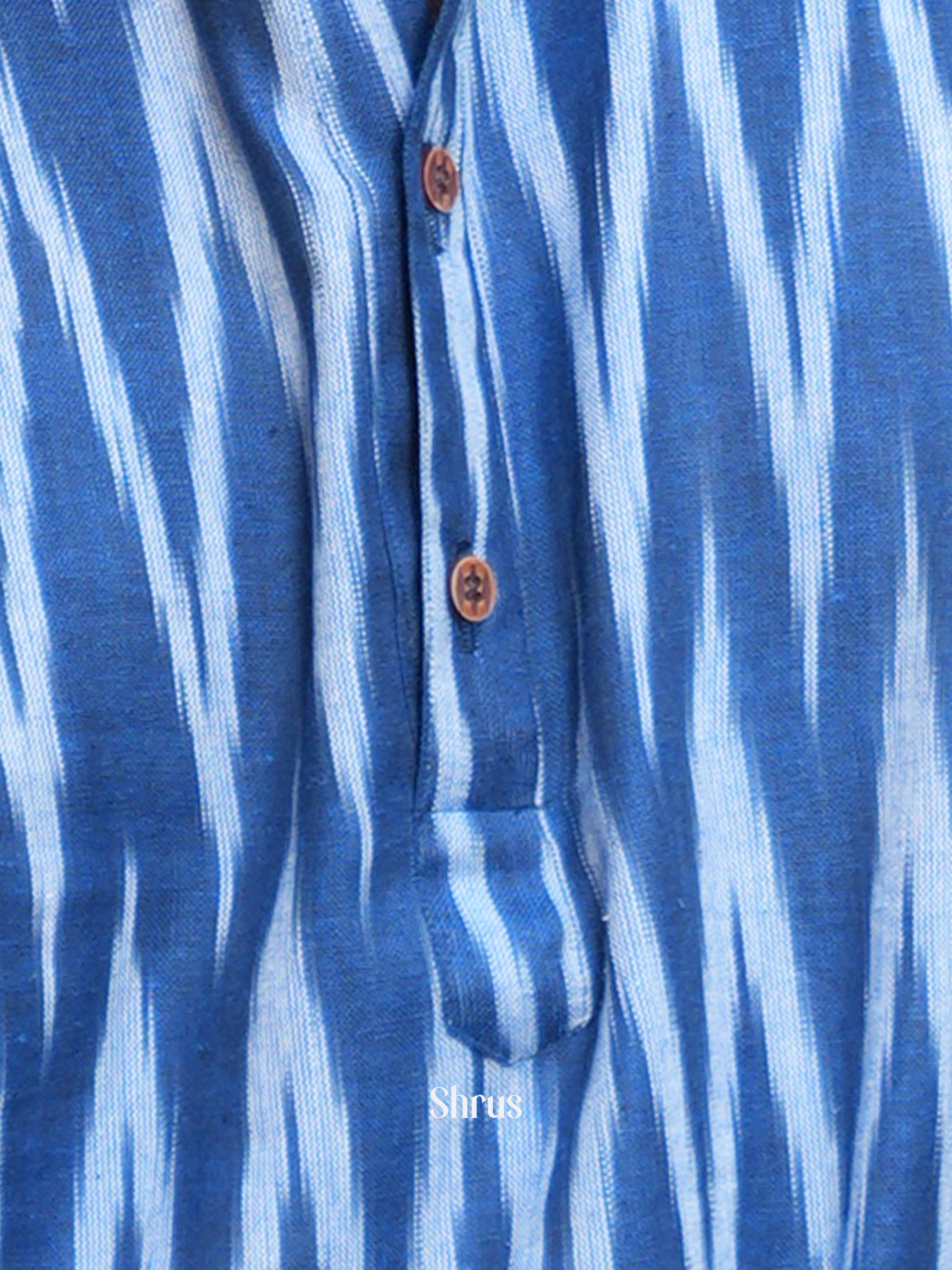 Blue - Readymade Mens Kurta - Shop on ShrusEternity.com