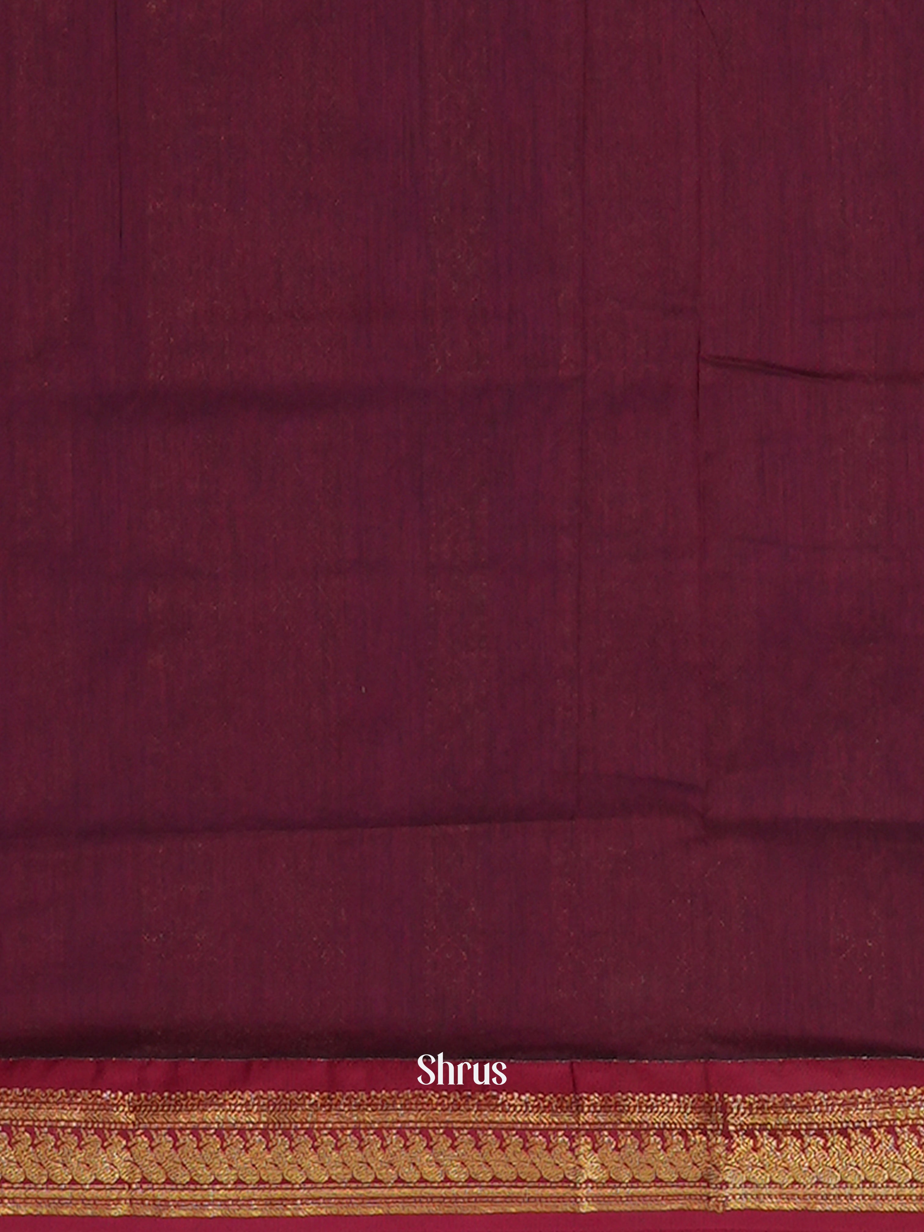 Mustard & Maroon - Kalyani Cotton Saree - Shop on ShrusEternity.com