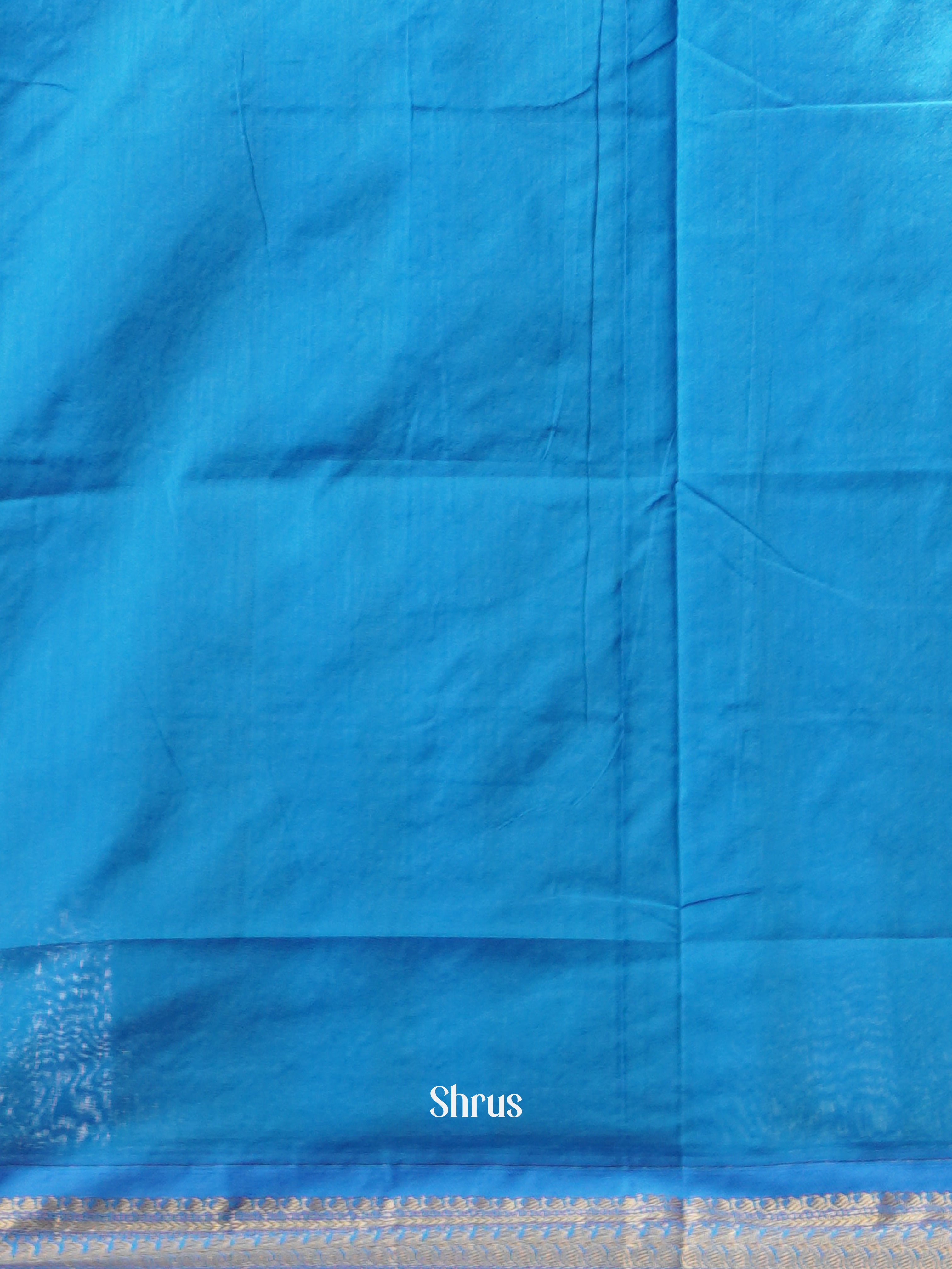 Light Blue & Blue - Kalyani Cotton Saree - Shop on ShrusEternity.com