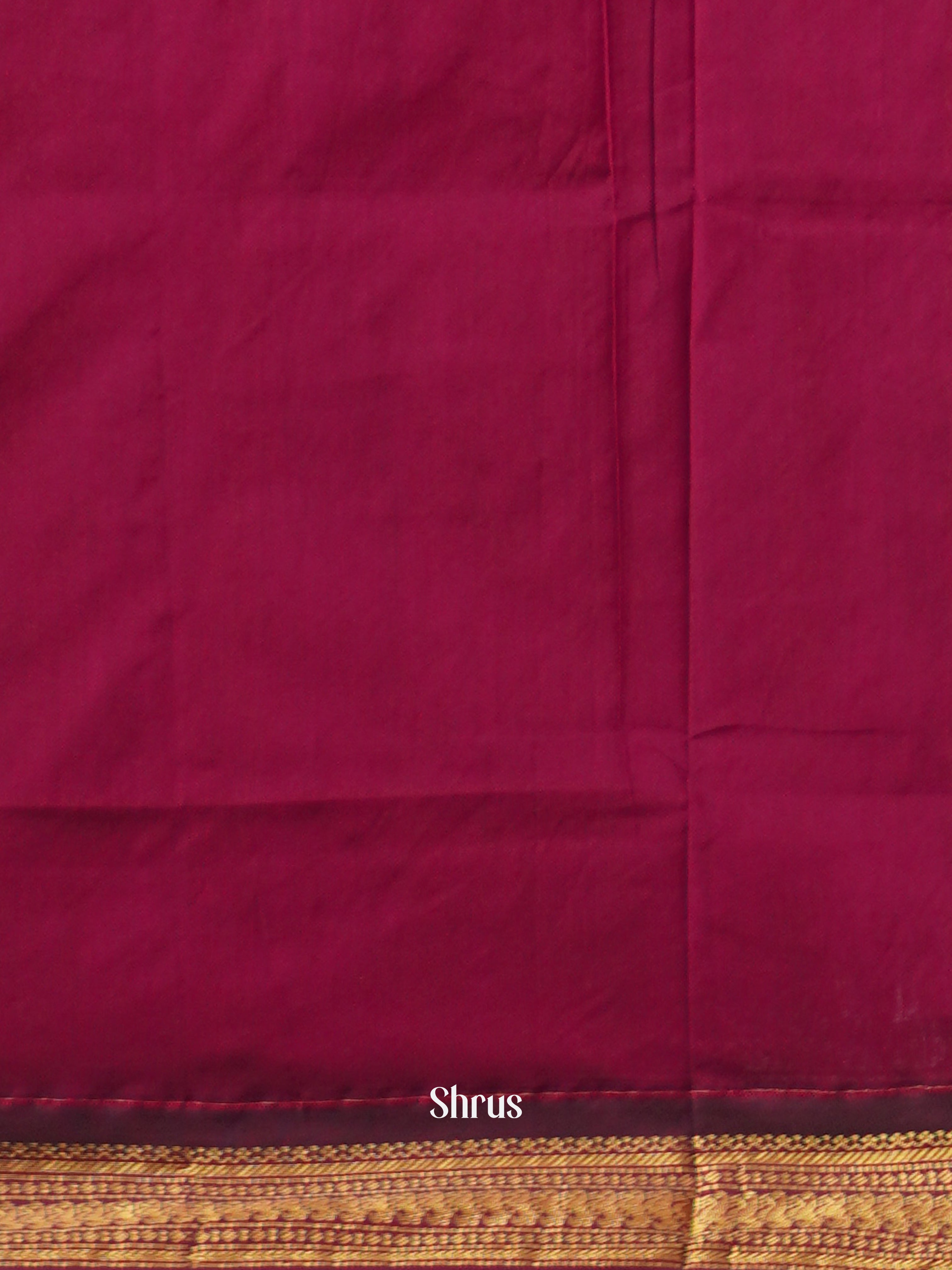 Mustard & Maroon- Kalyani Cotton Saree - Shop on ShrusEternity.com