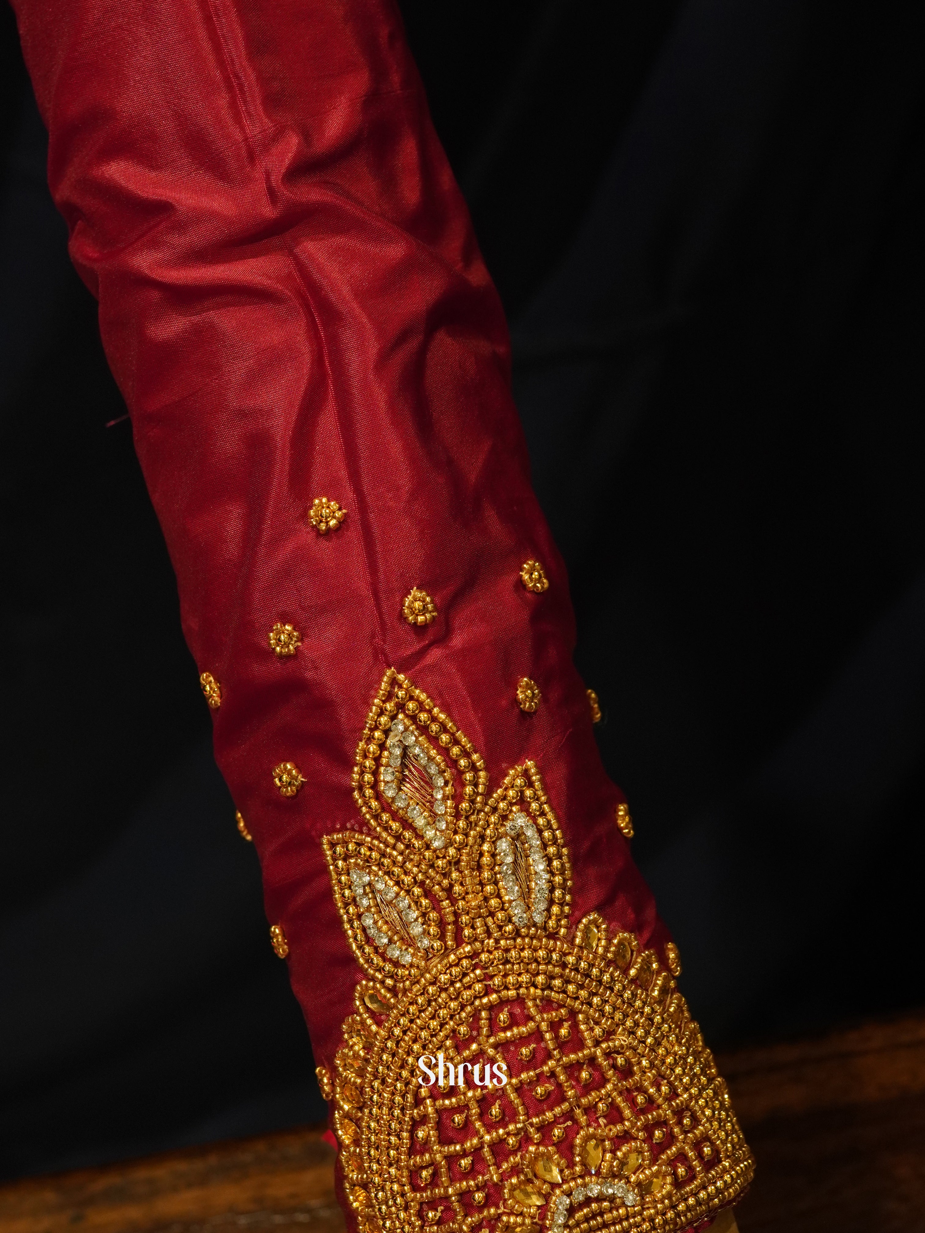 Maroon - Aari Blouse - Shop on ShrusEternity.com