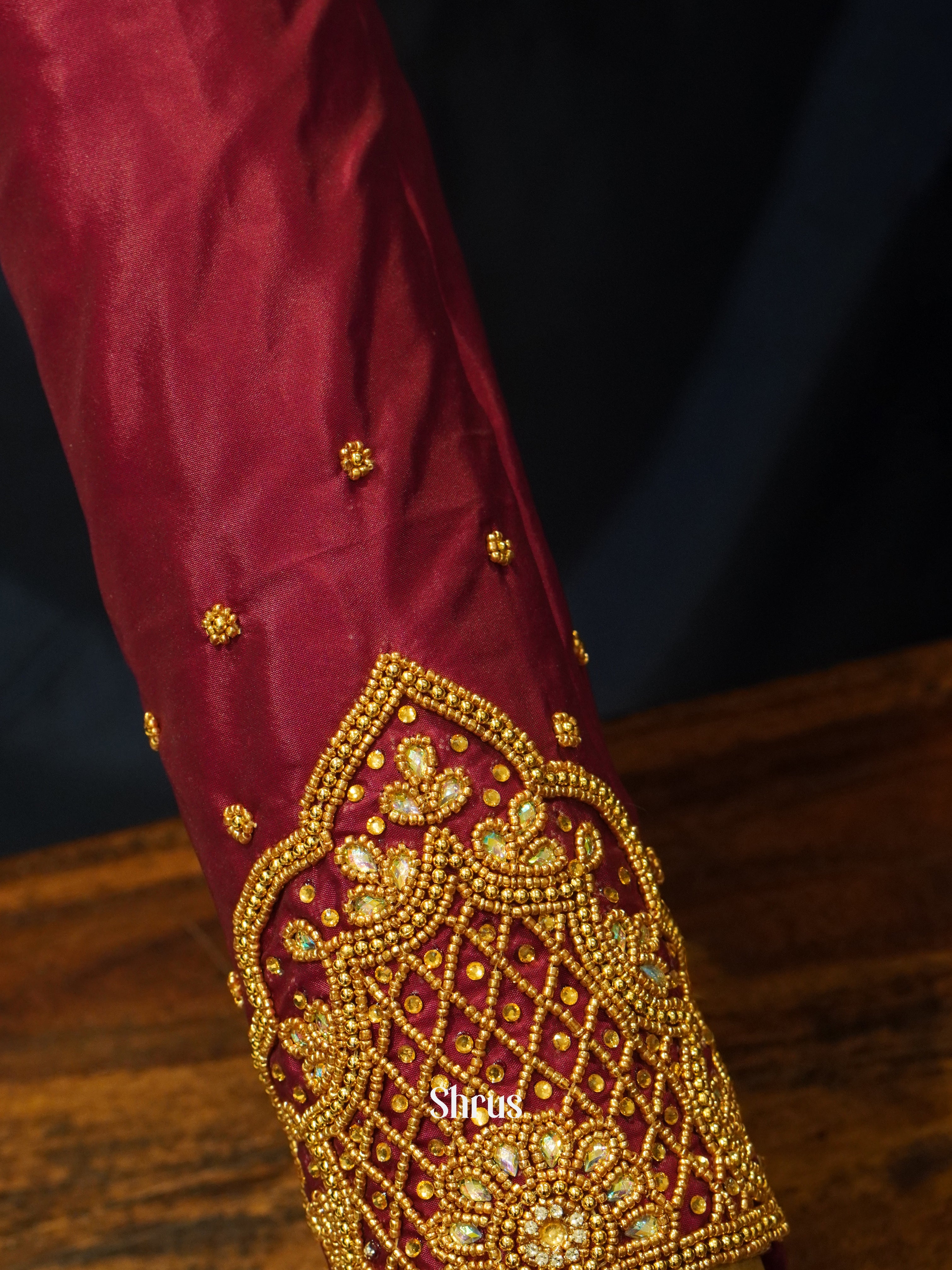 Maroon - Aari Blouse - Shop on ShrusEternity.com