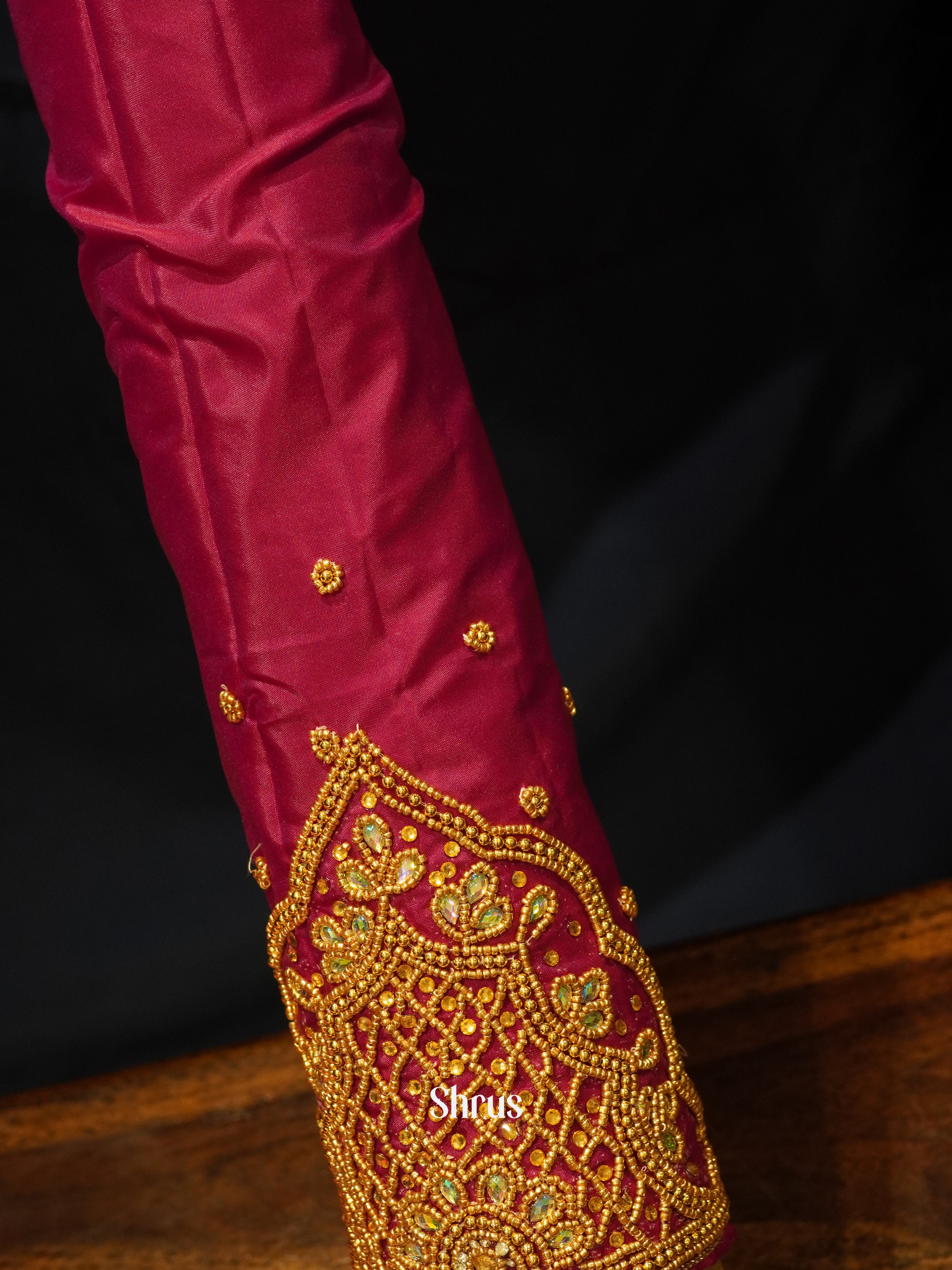 Maroon - Aari Blouse - Shop on ShrusEternity.com