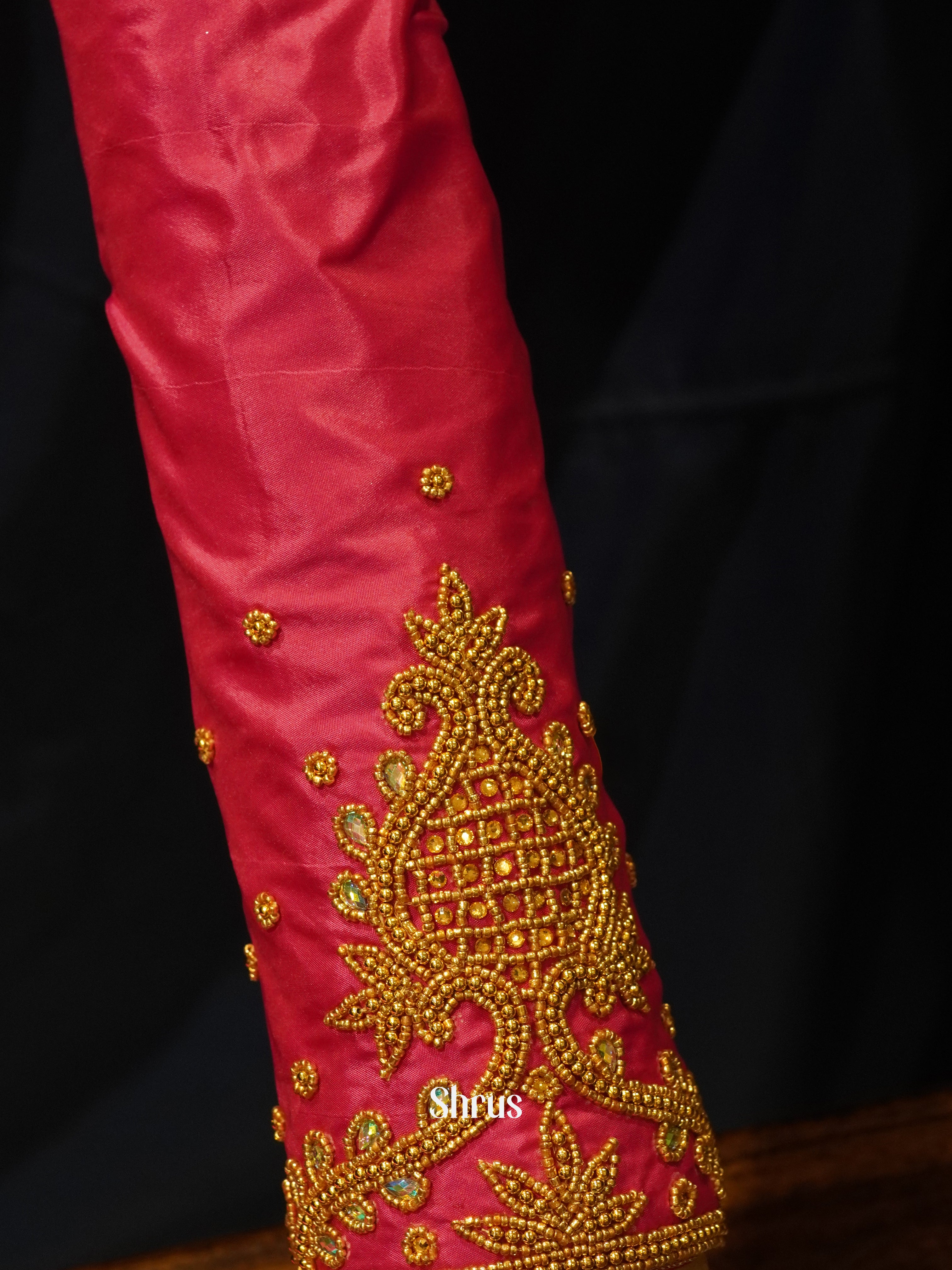 Reddish Pink - Aari Blouse - Shop on ShrusEternity.com