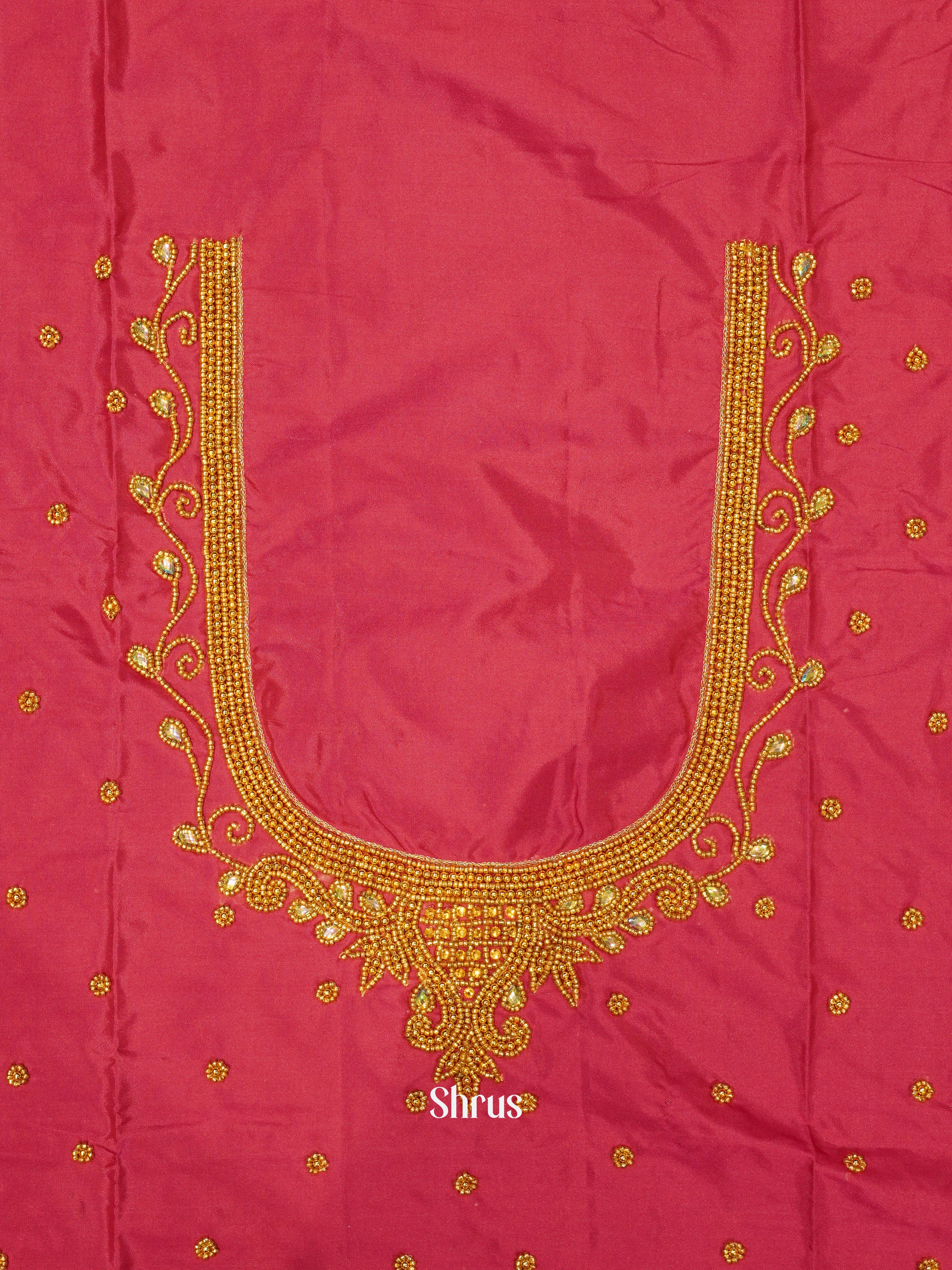 Reddish Pink - Aari Blouse - Shop on ShrusEternity.com