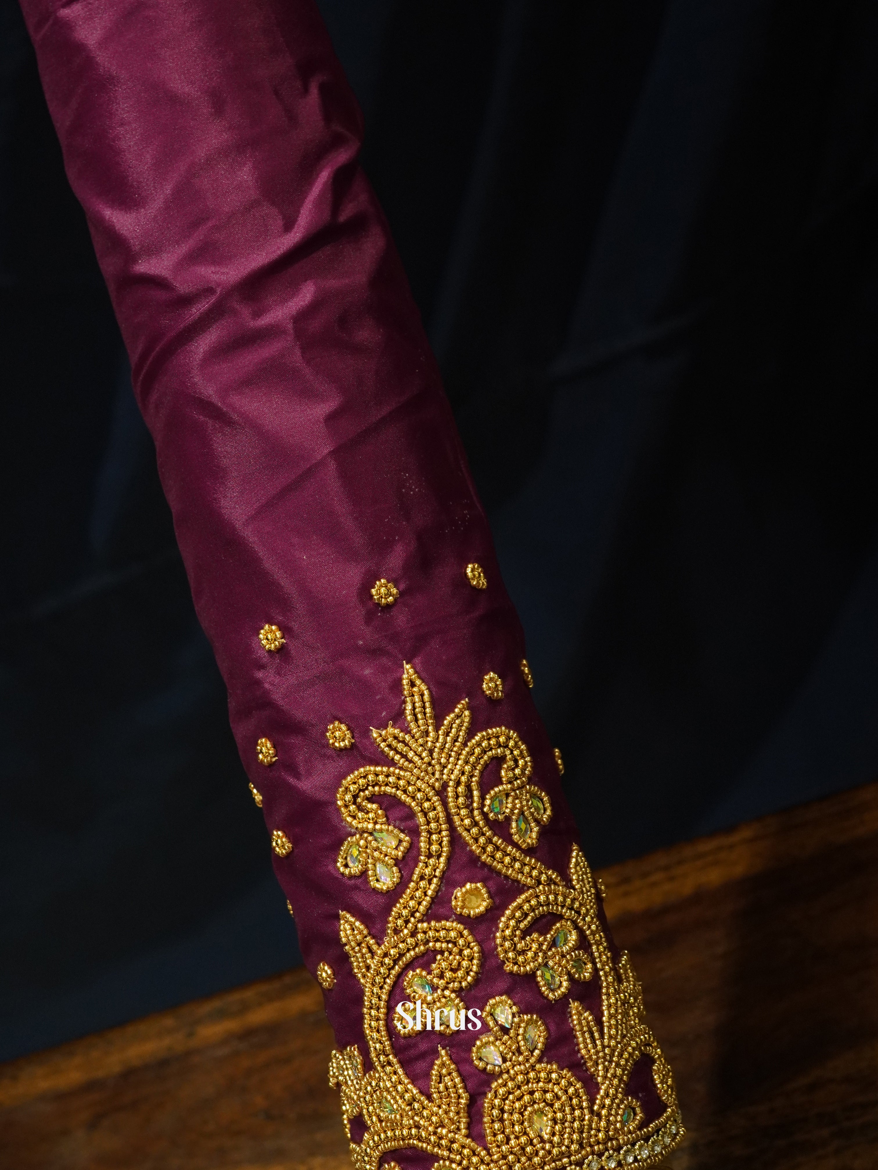 Maroon - Aari Blouse - Shop on ShrusEternity.com