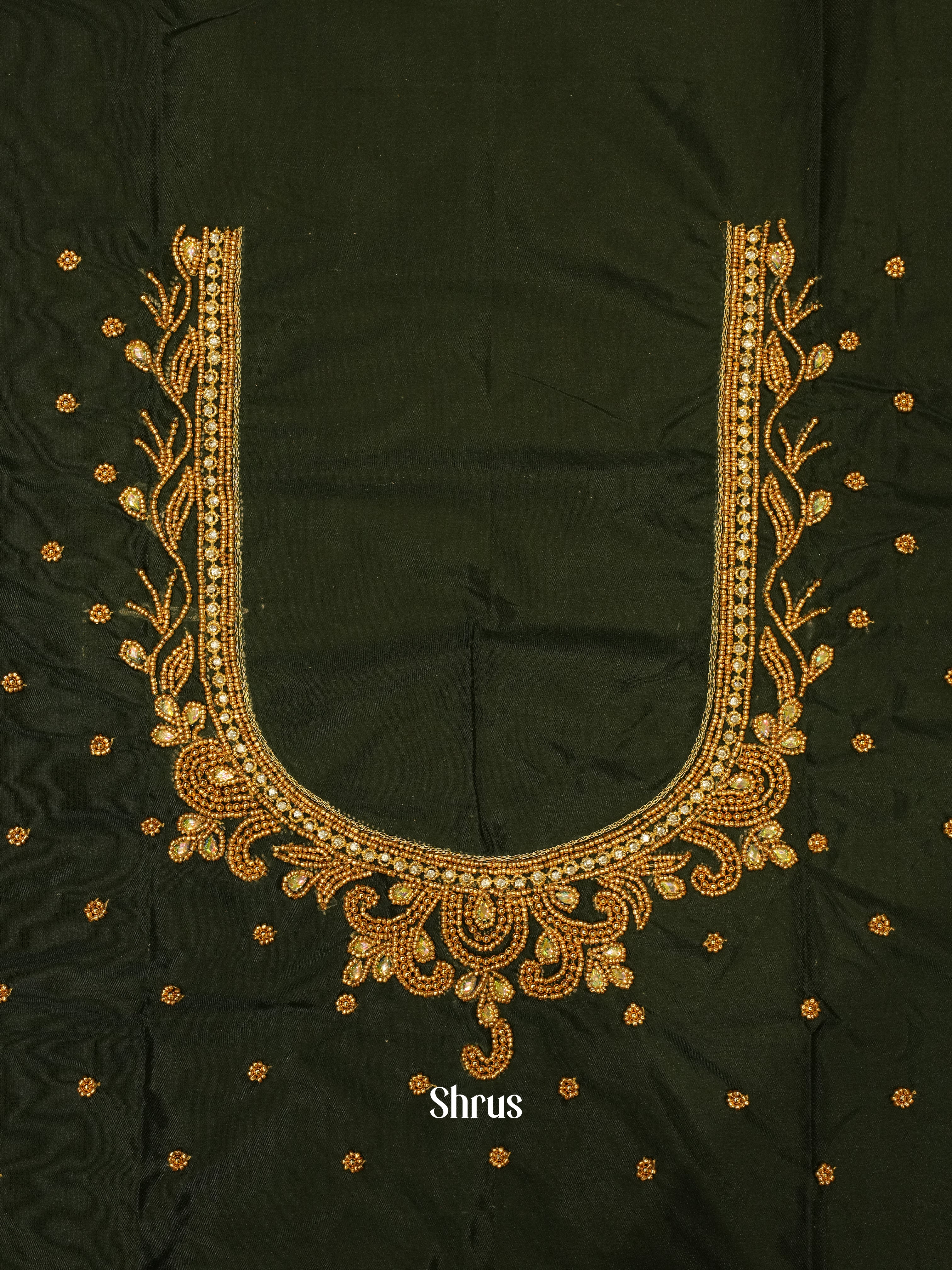Dark Green - Aari Blouse - Shop on ShrusEternity.com