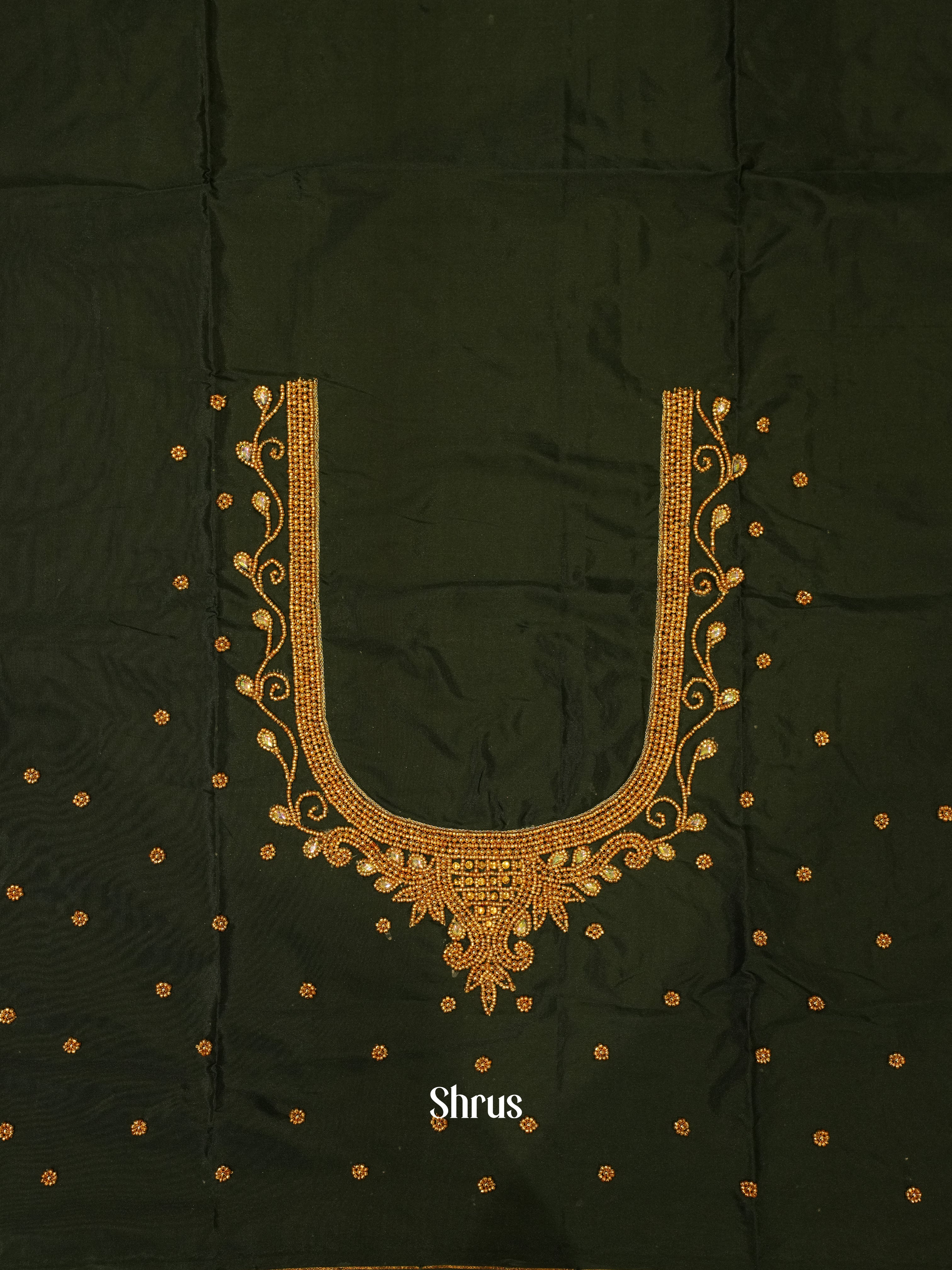 Dark Green - Aari Blouse - Shop on ShrusEternity.com