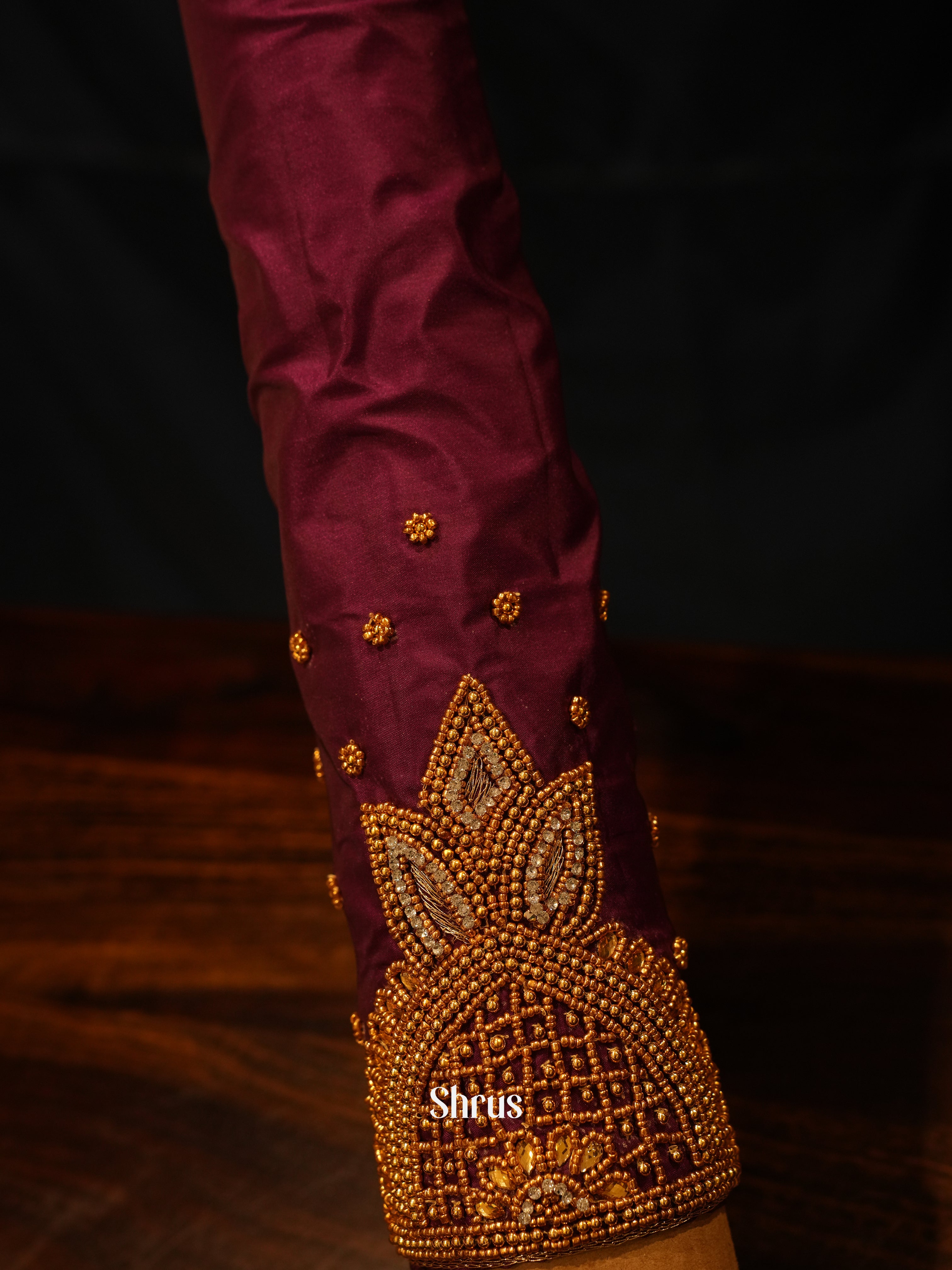 Maroon - Aari Blouse - Shop on ShrusEternity.com