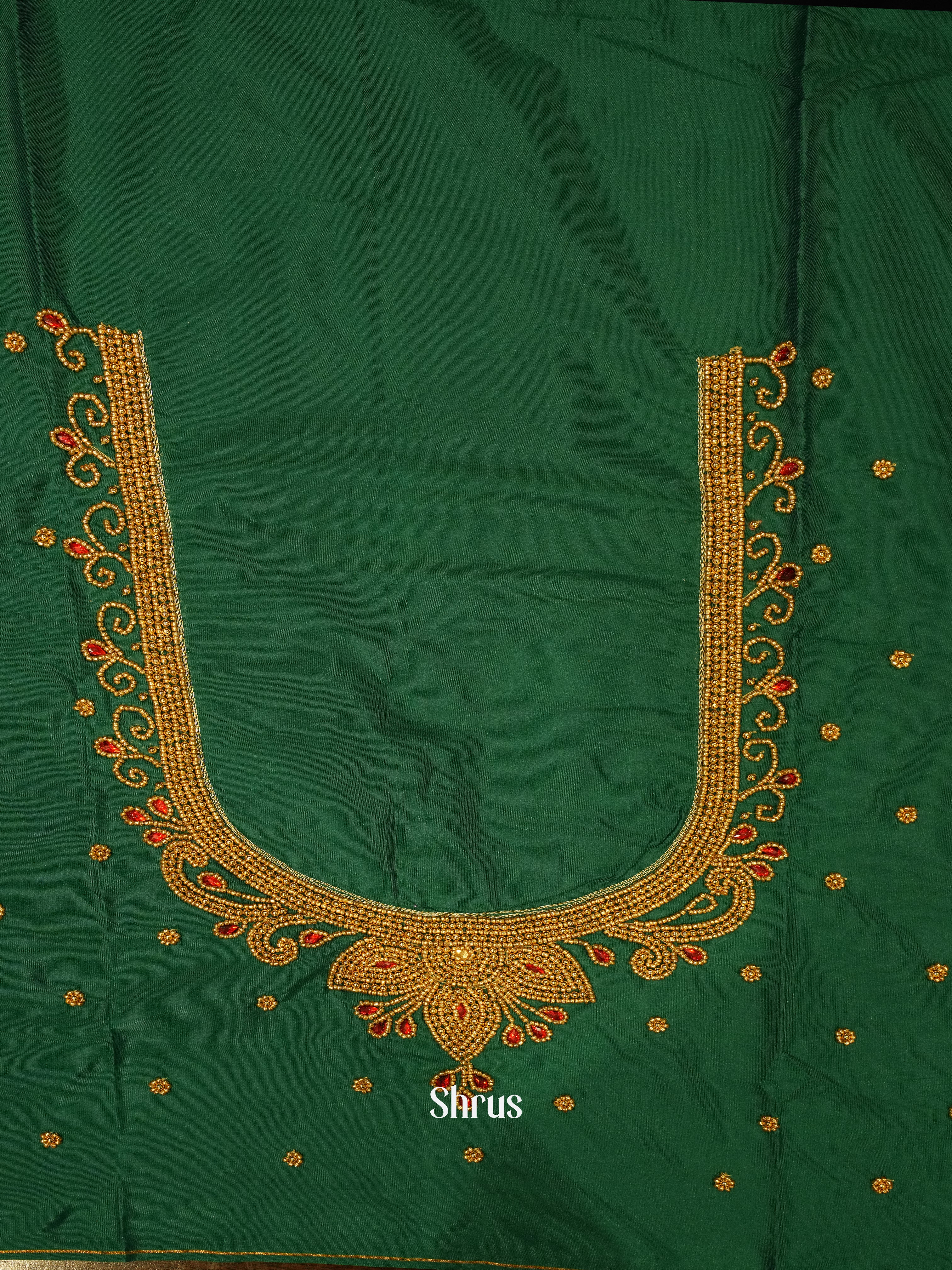 Green - Aari Blouse - Shop on ShrusEternity.com