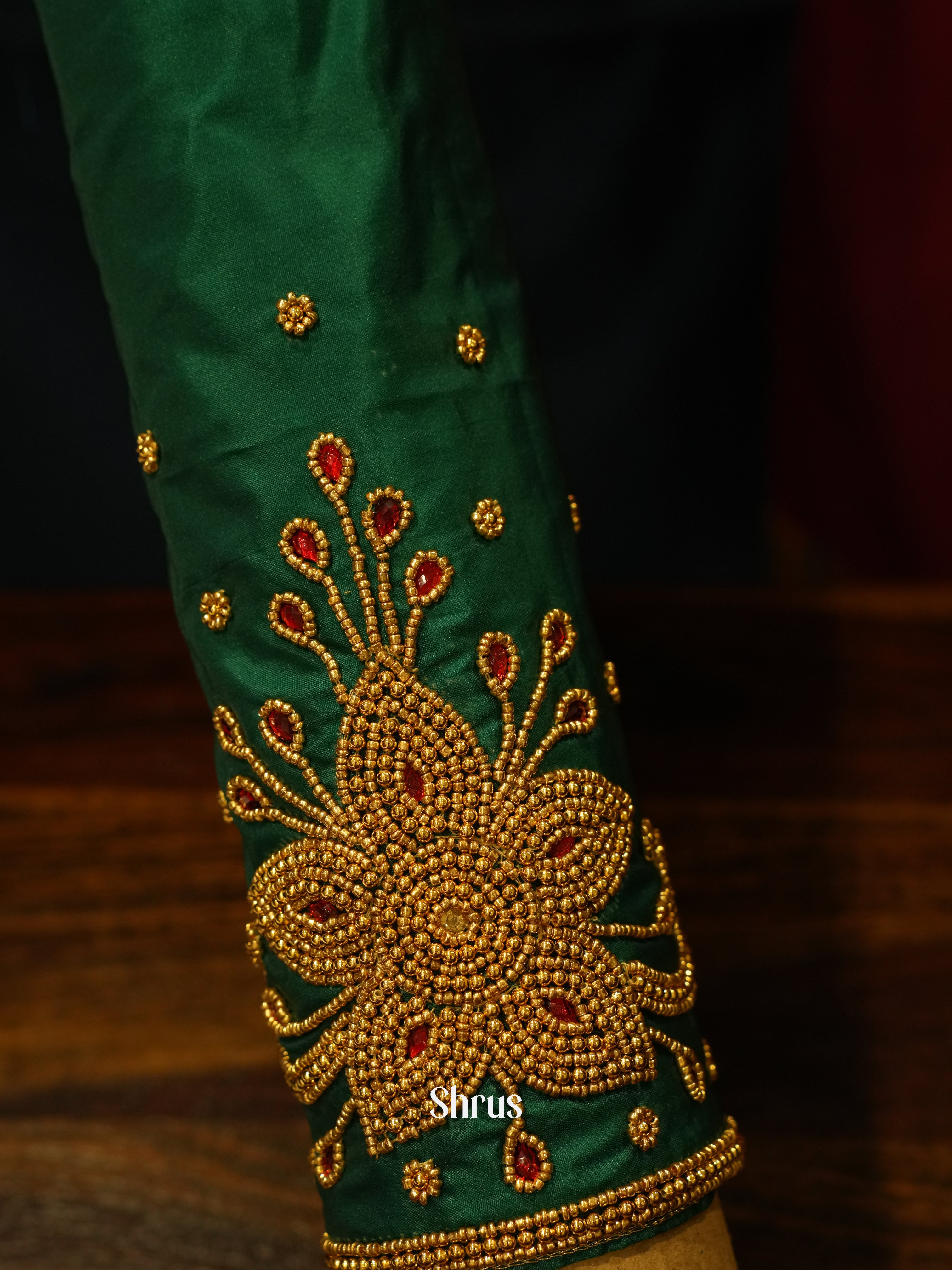 Green - Aari Blouse - Shop on ShrusEternity.com