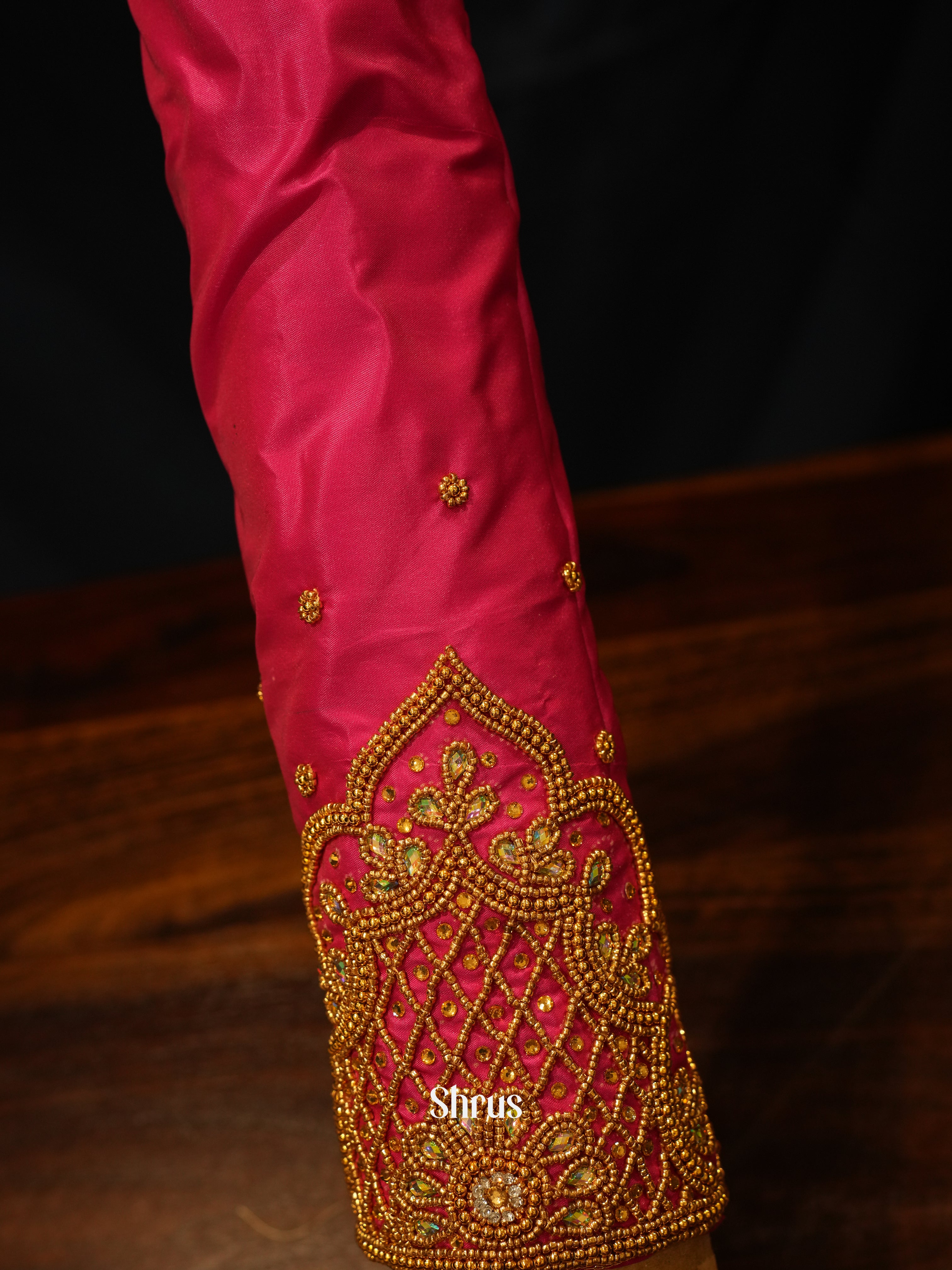 Reddish Pink - Aari Blouse - Shop on ShrusEternity.com