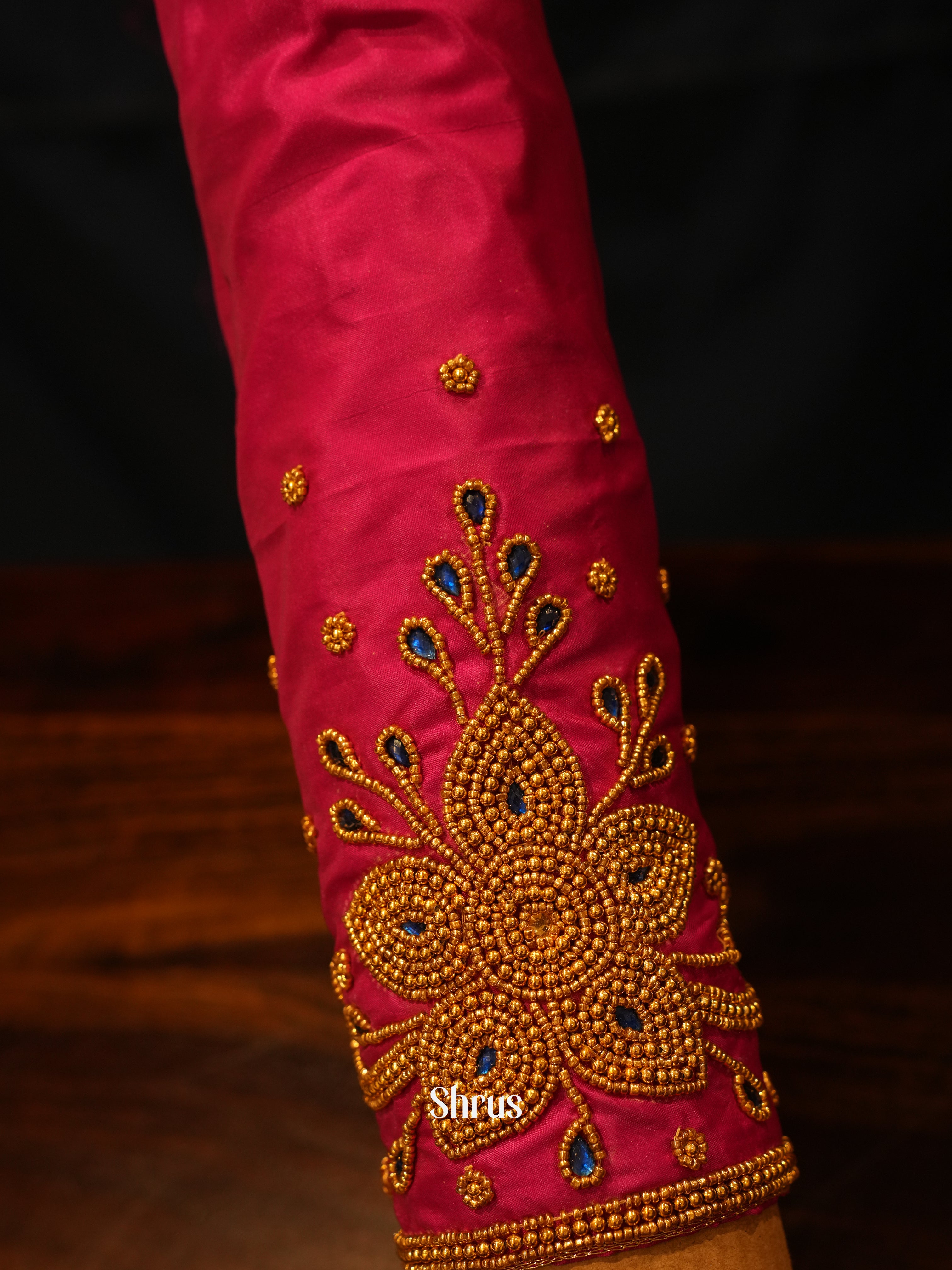 Reddish Pink - Aari Blouse - Shop on ShrusEternity.com