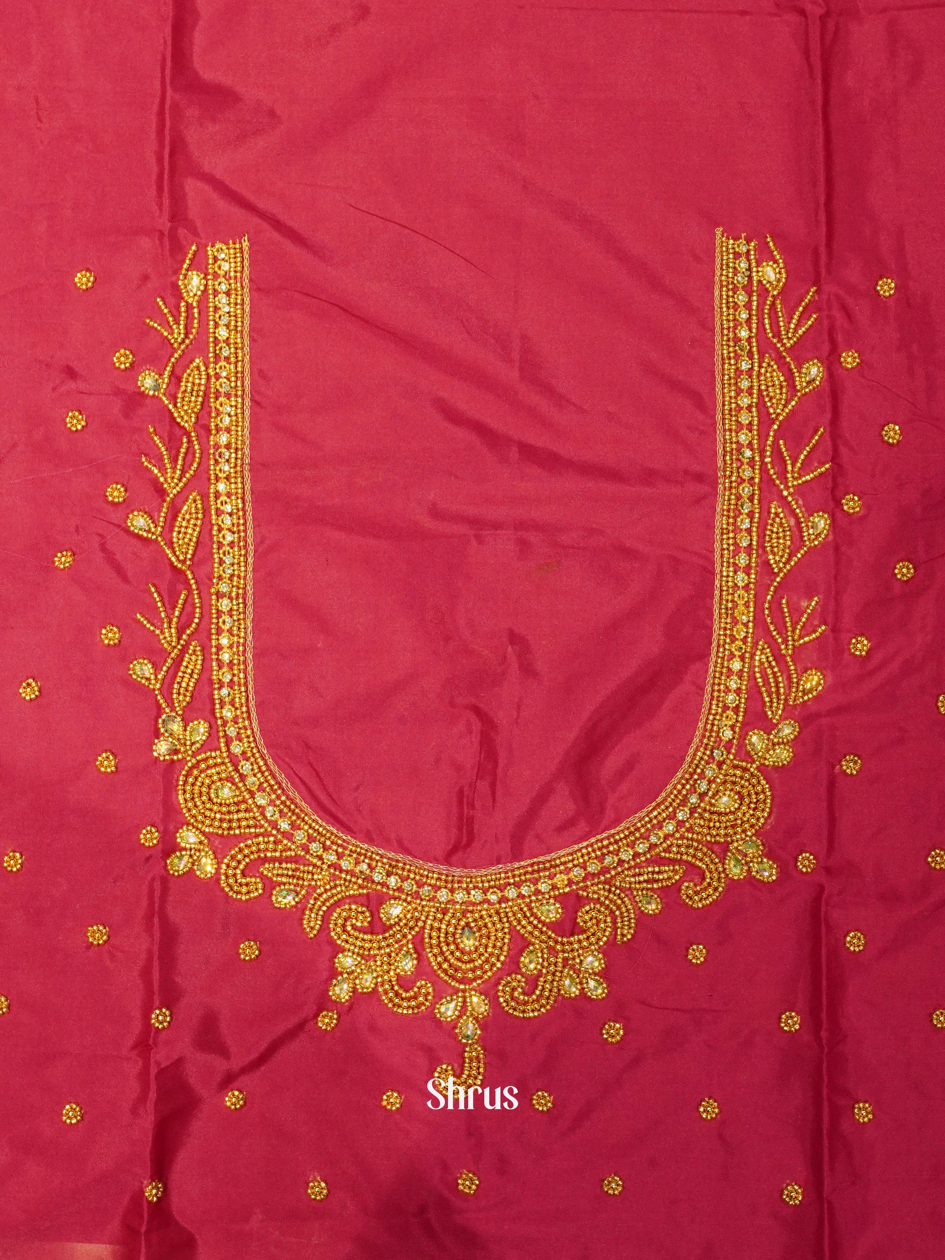 Reddish Pink- Aari Blouse - Shop on ShrusEternity.com