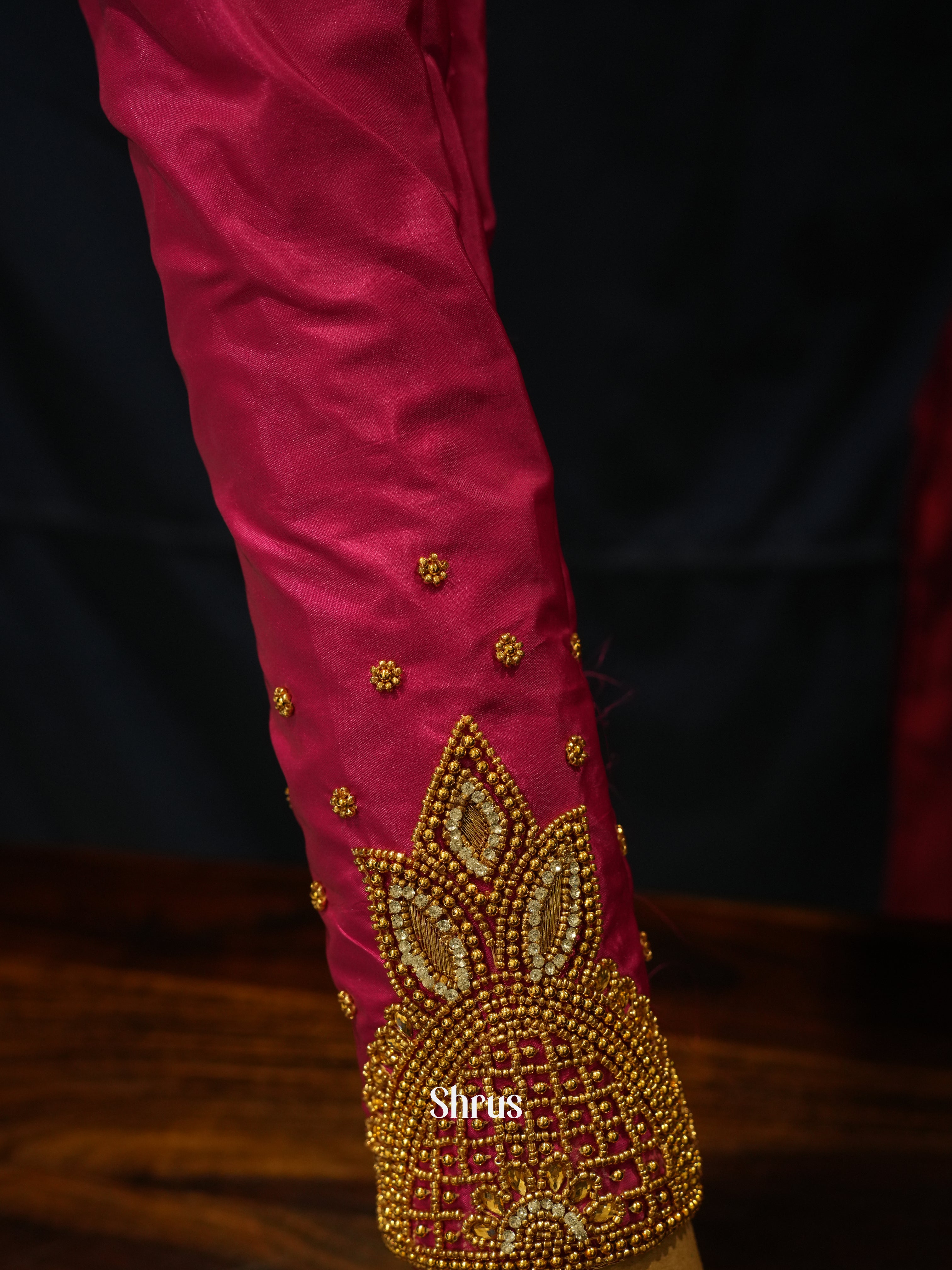 Maroon - Aari Blouse - Shop on ShrusEternity.com