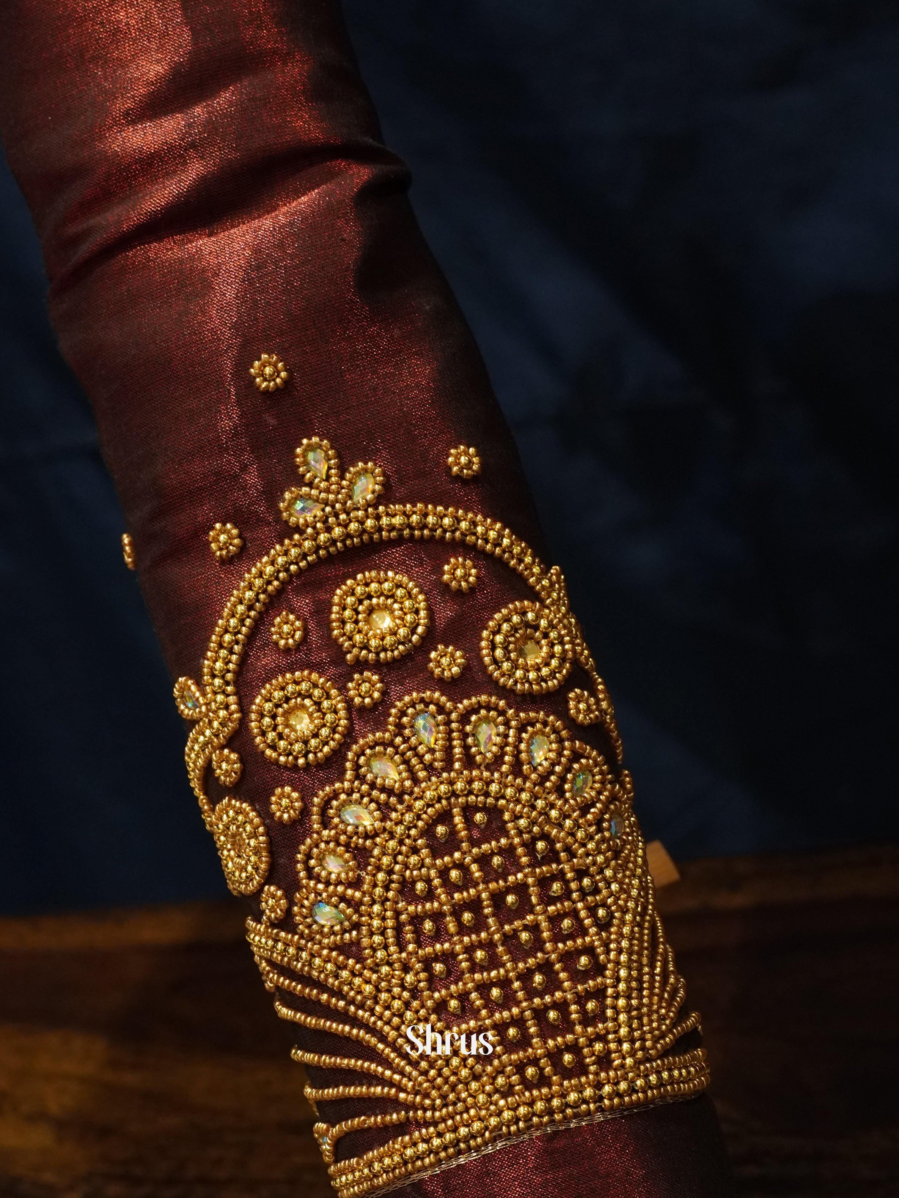 Brown - Aari Blouse - Shop on ShrusEternity.com