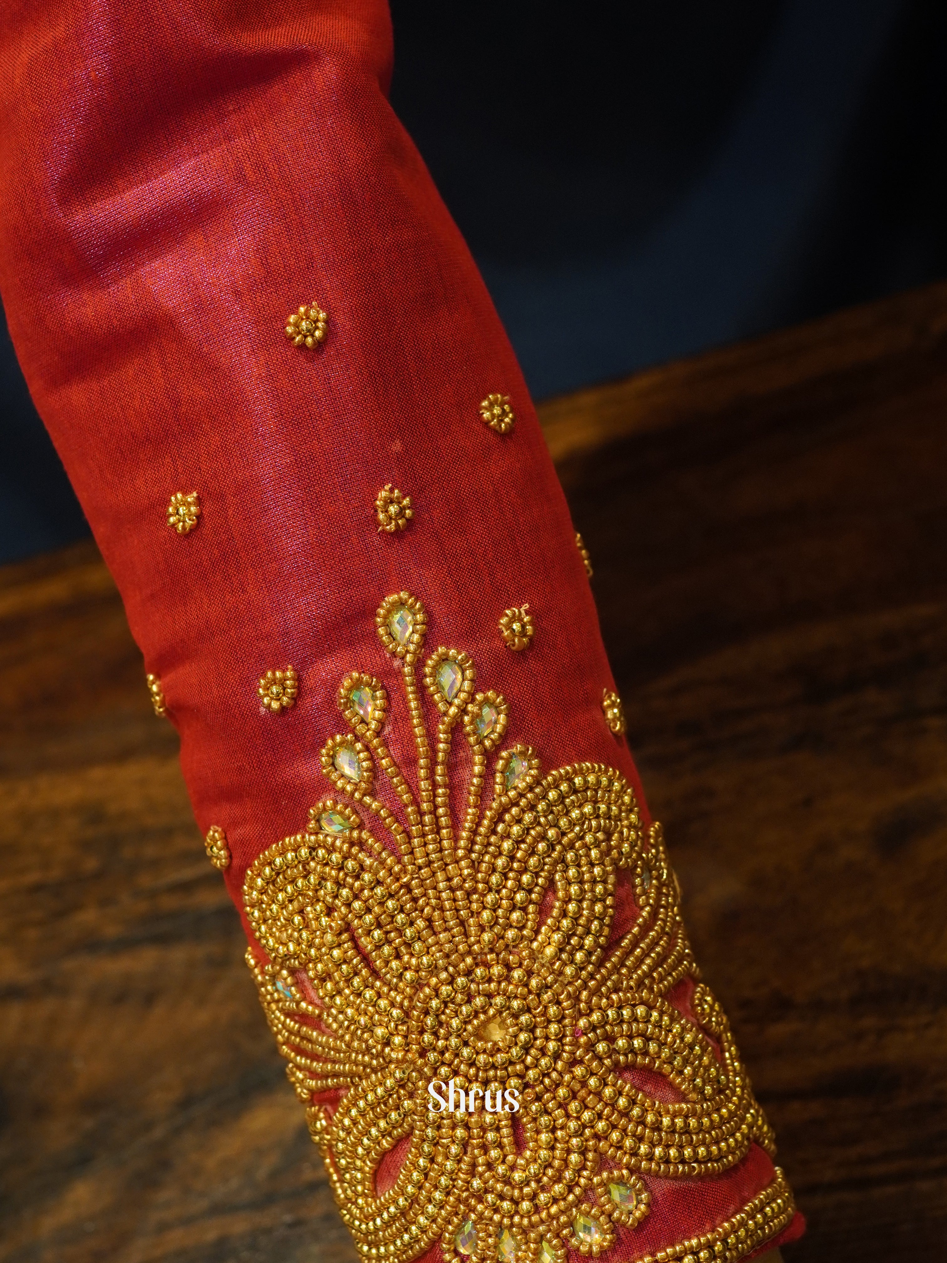 Red - Aari Blouse - Shop on ShrusEternity.com