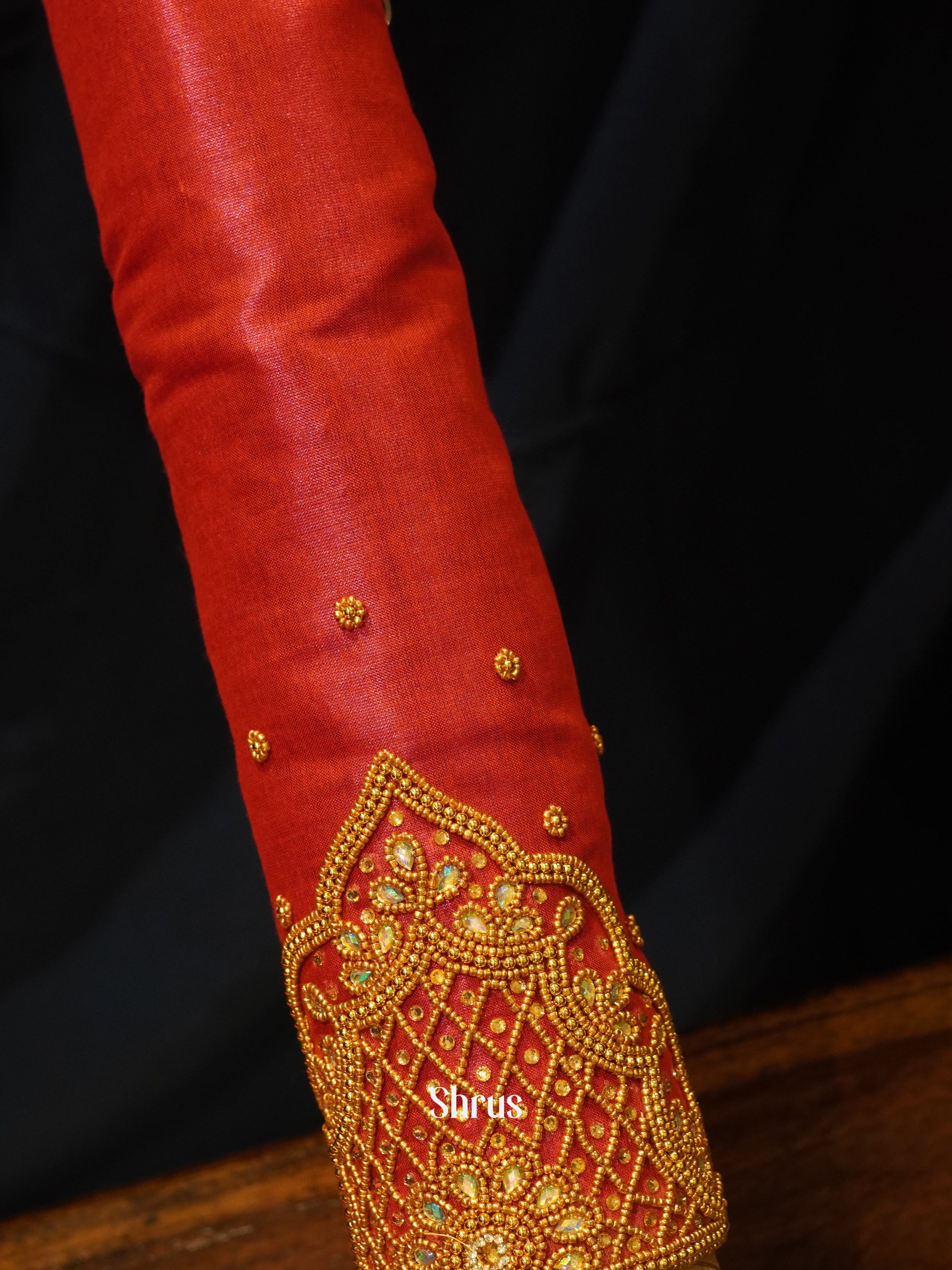 Red - Aari Blouse - Shop on ShrusEternity.com