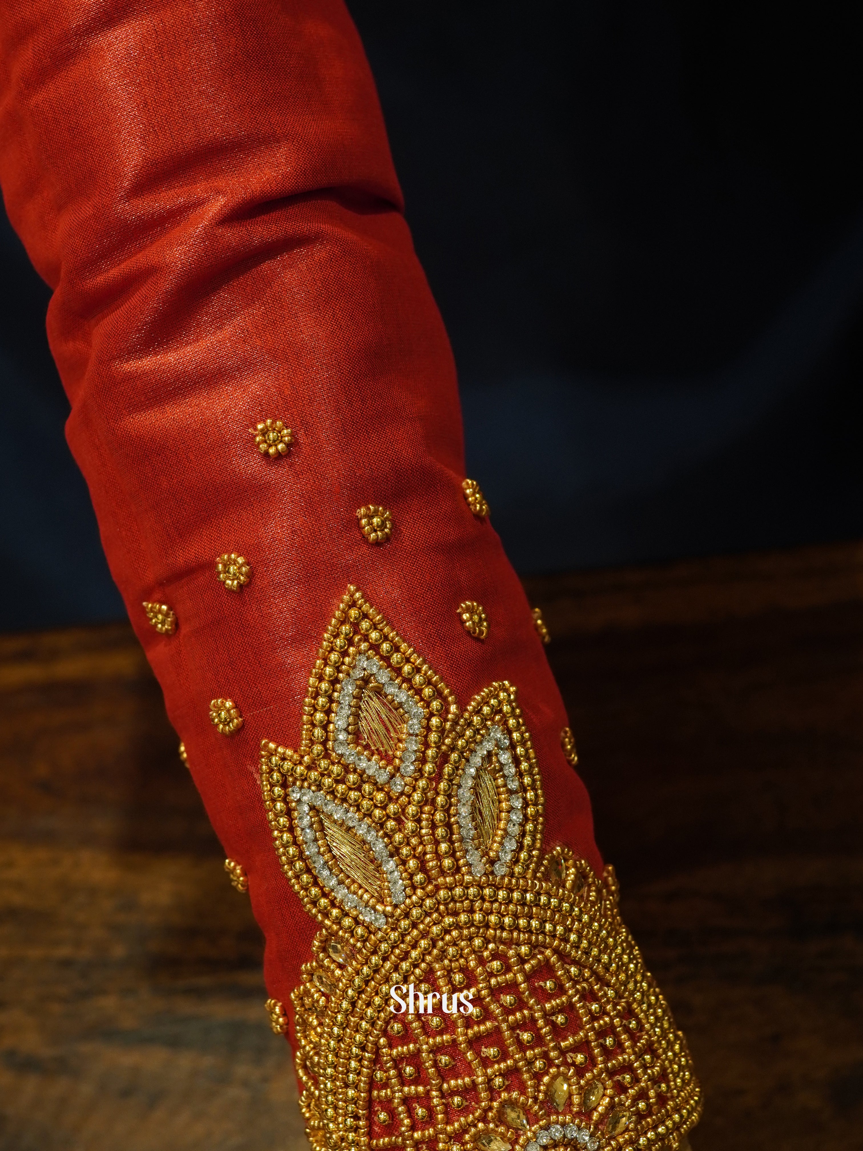 Red - Aari Blouse - Shop on ShrusEternity.com