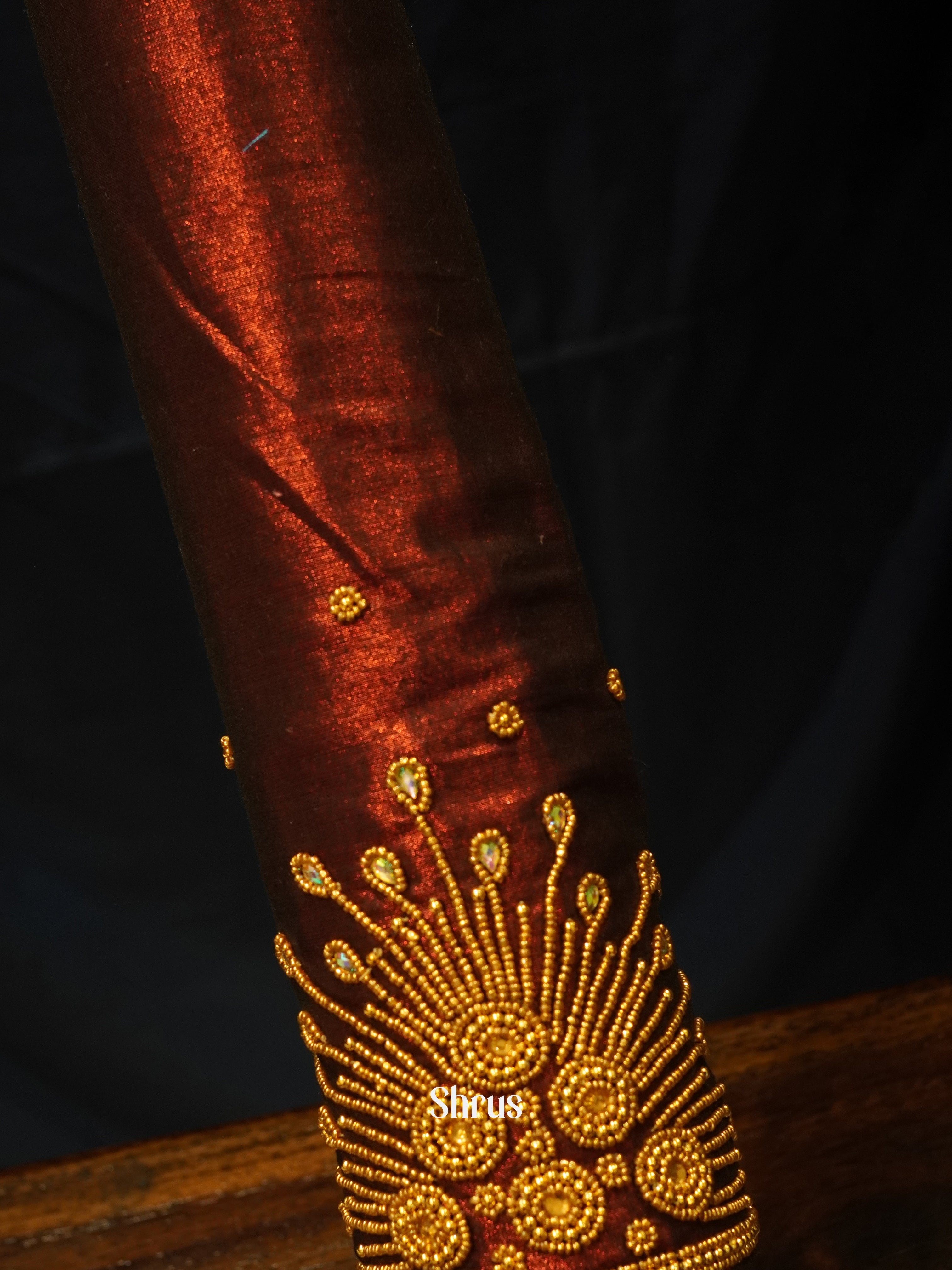 Brown - Aari Blouse - Shop on ShrusEternity.com