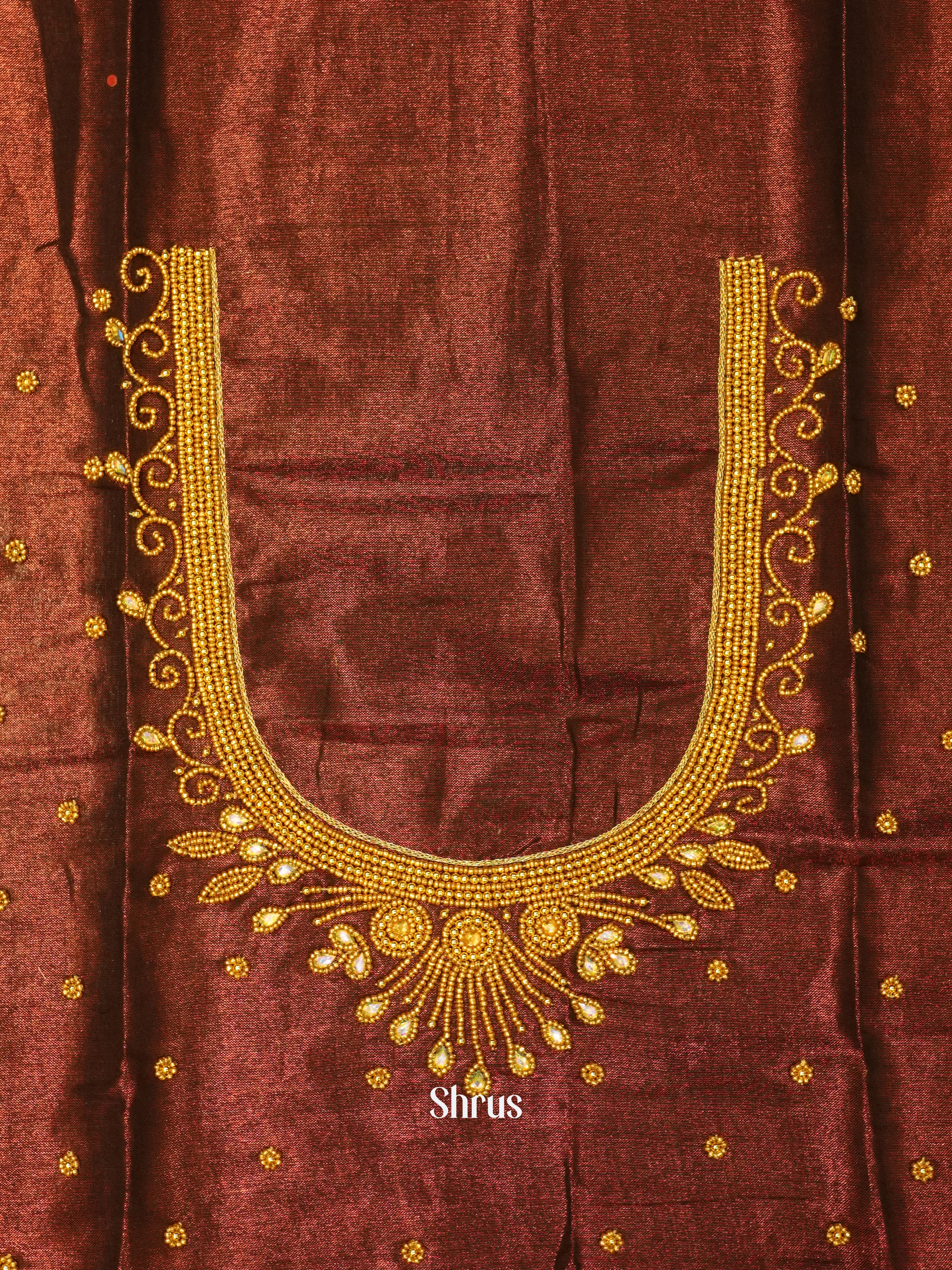 Brown - Aari Blouse - Shop on ShrusEternity.com