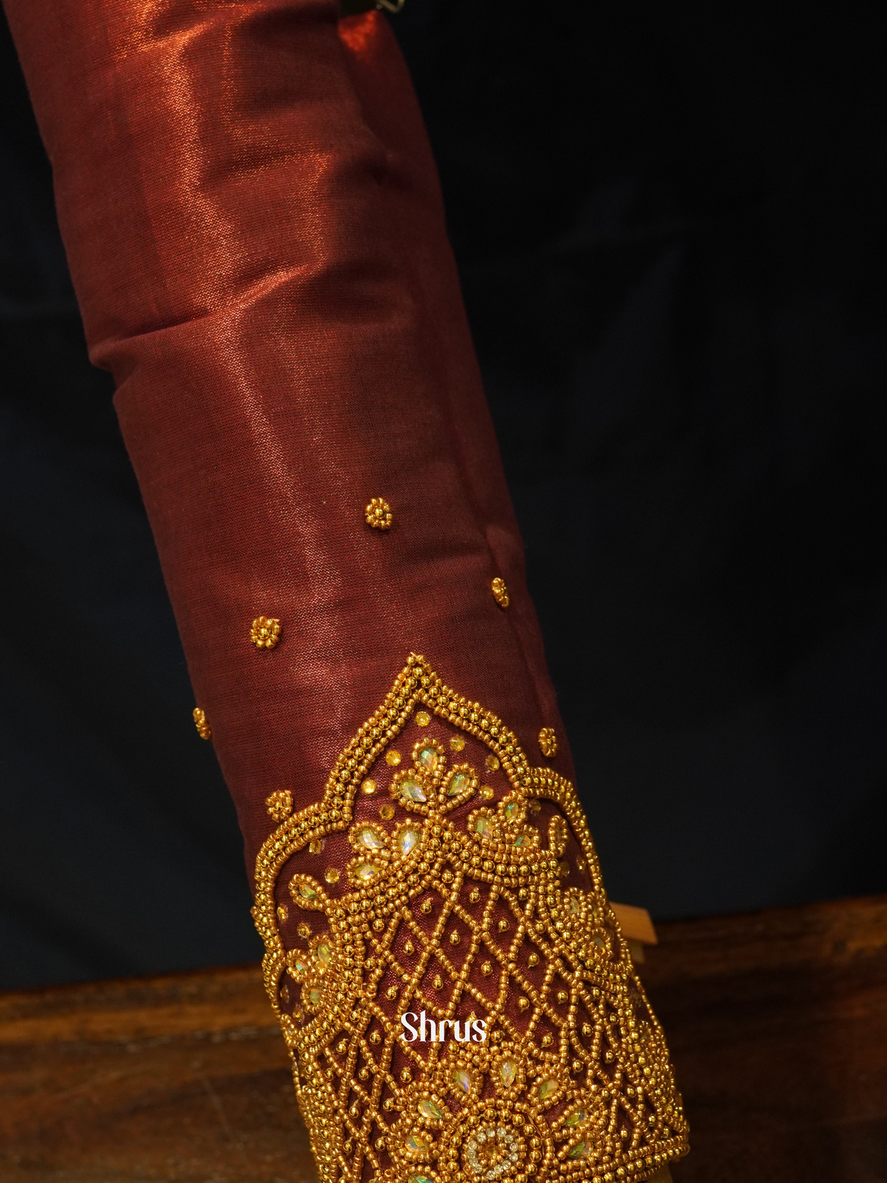 Brown - Aari Blouse - Shop on ShrusEternity.com