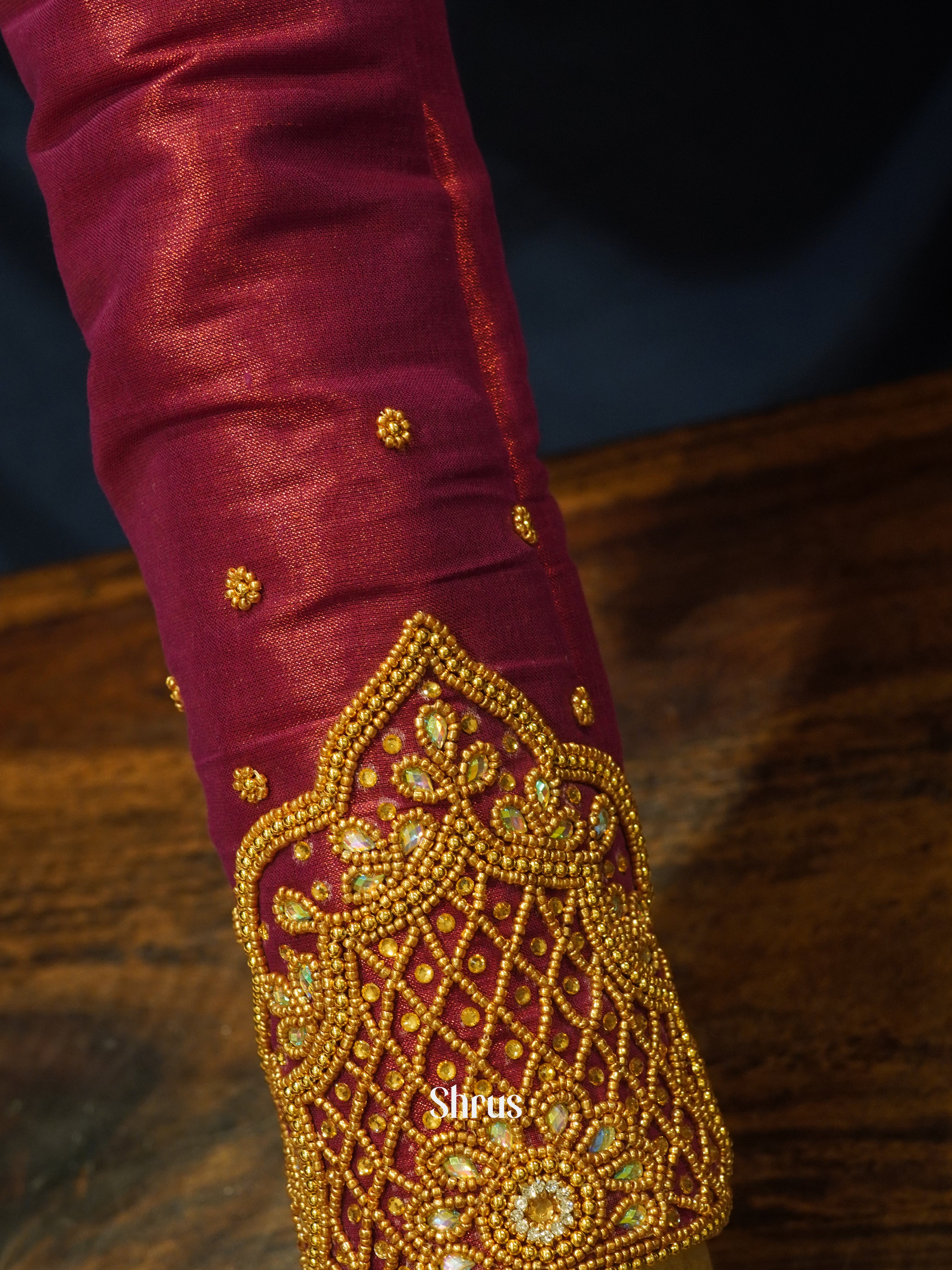 Brown - Aari Blouse - Shop on ShrusEternity.com