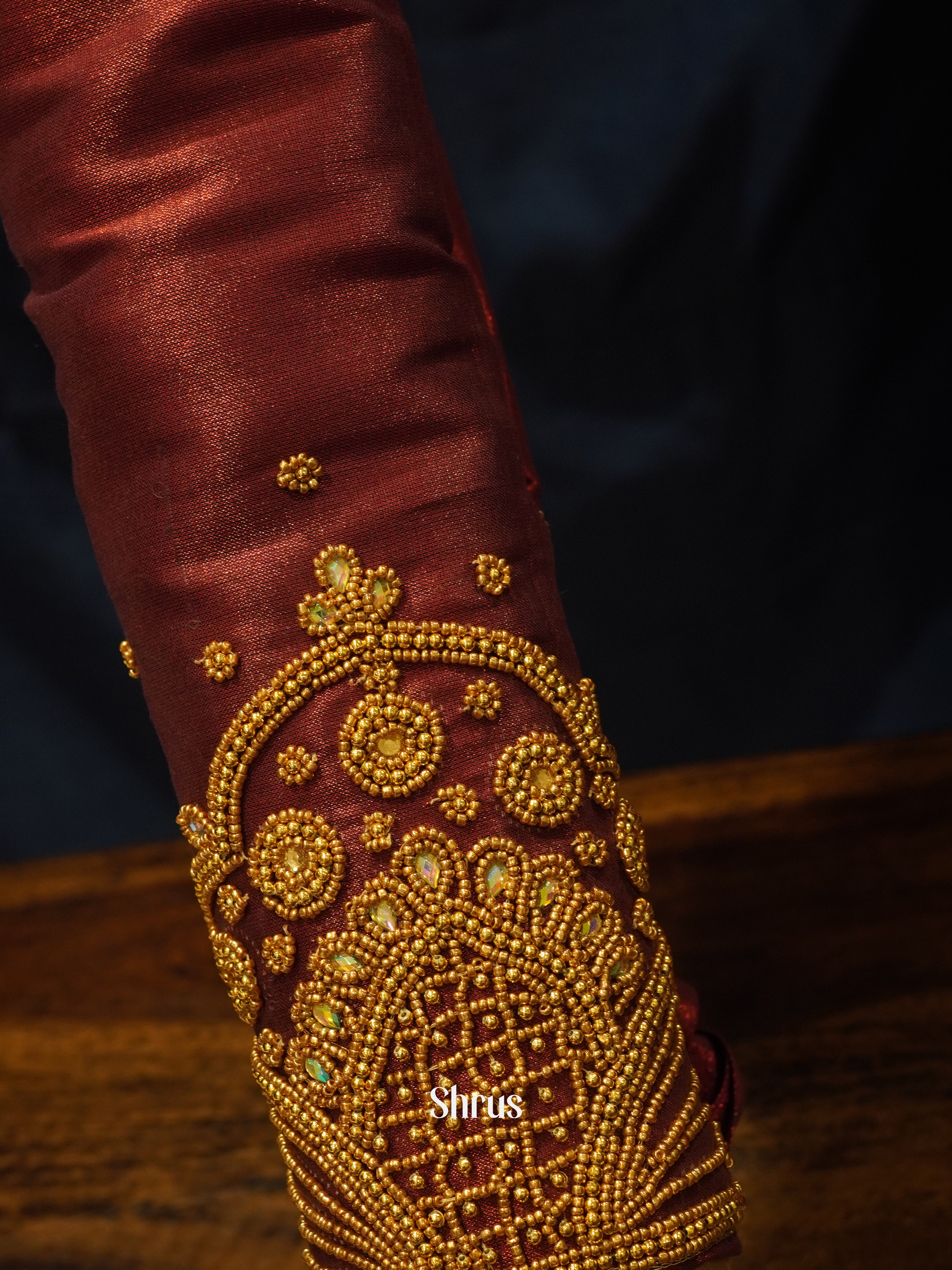 Brown - Aari Blouse - Shop on ShrusEternity.com