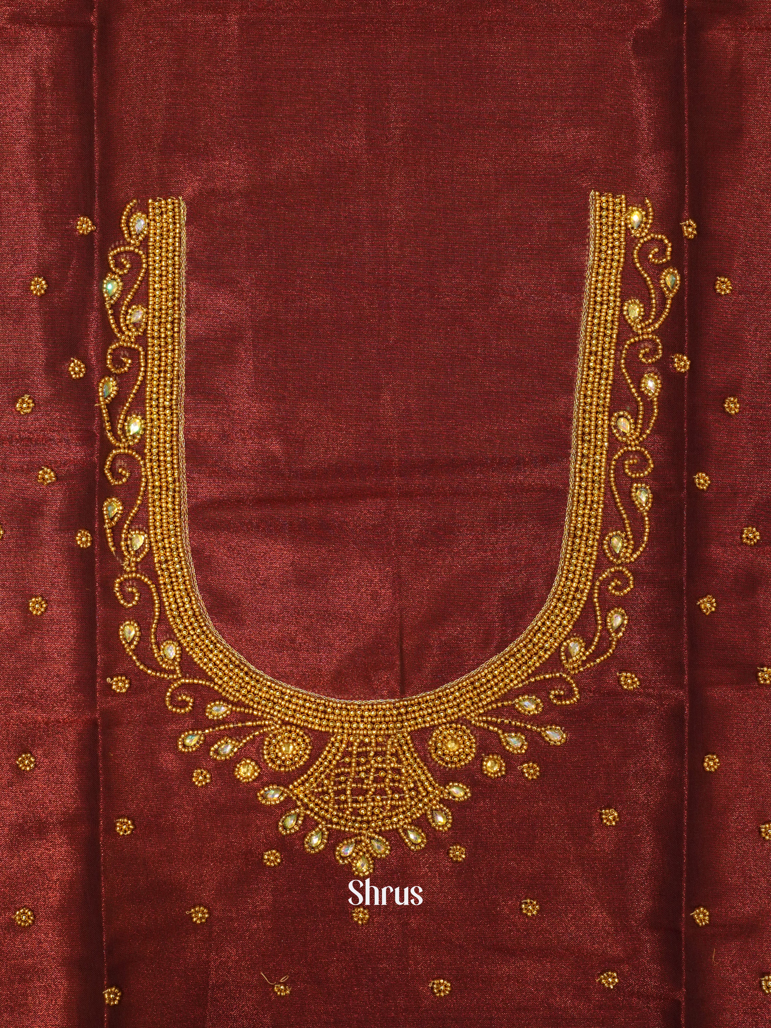 Brown - Aari Blouse - Shop on ShrusEternity.com