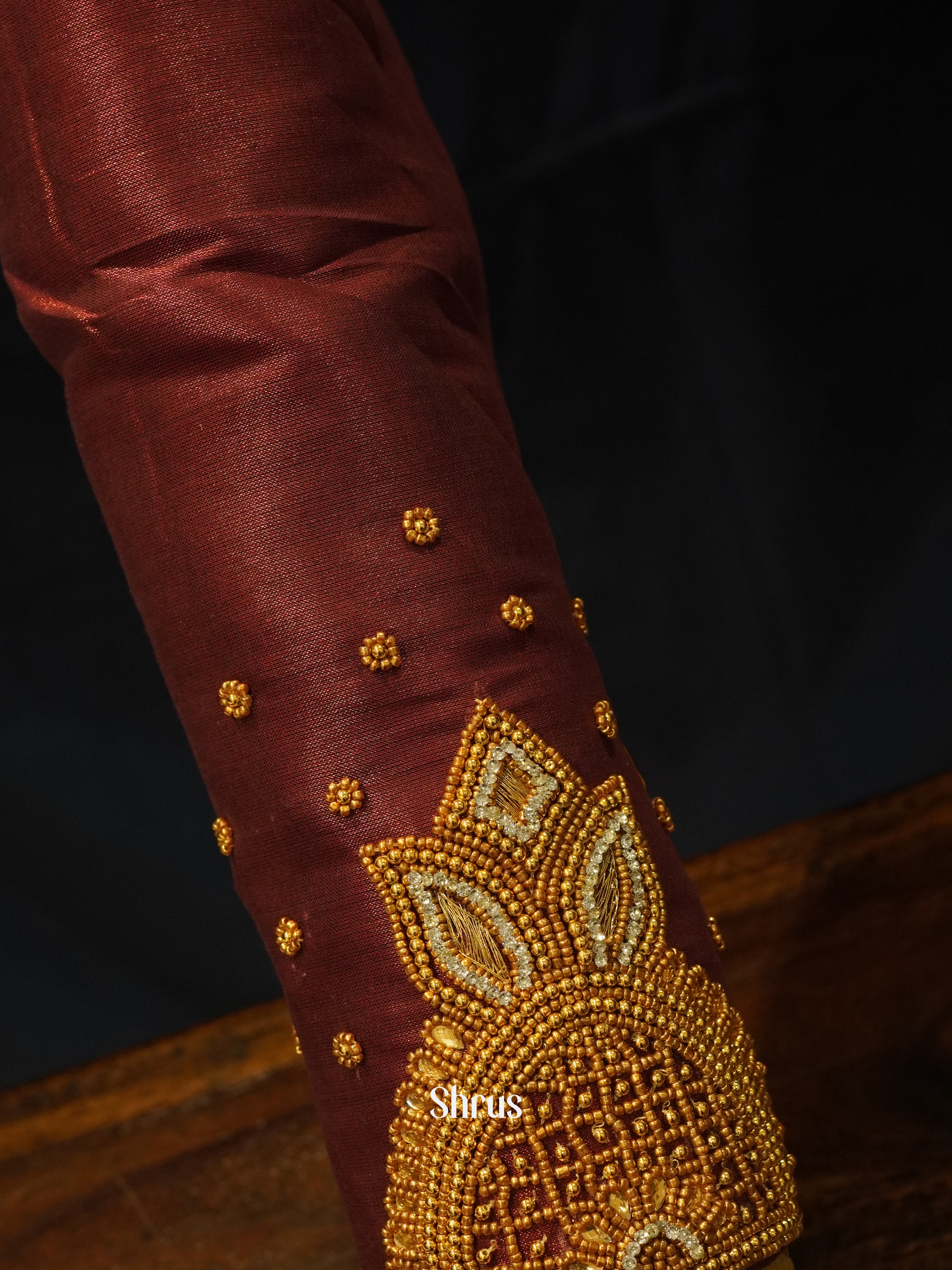 Brown - Aari Blouse - Shop on ShrusEternity.com