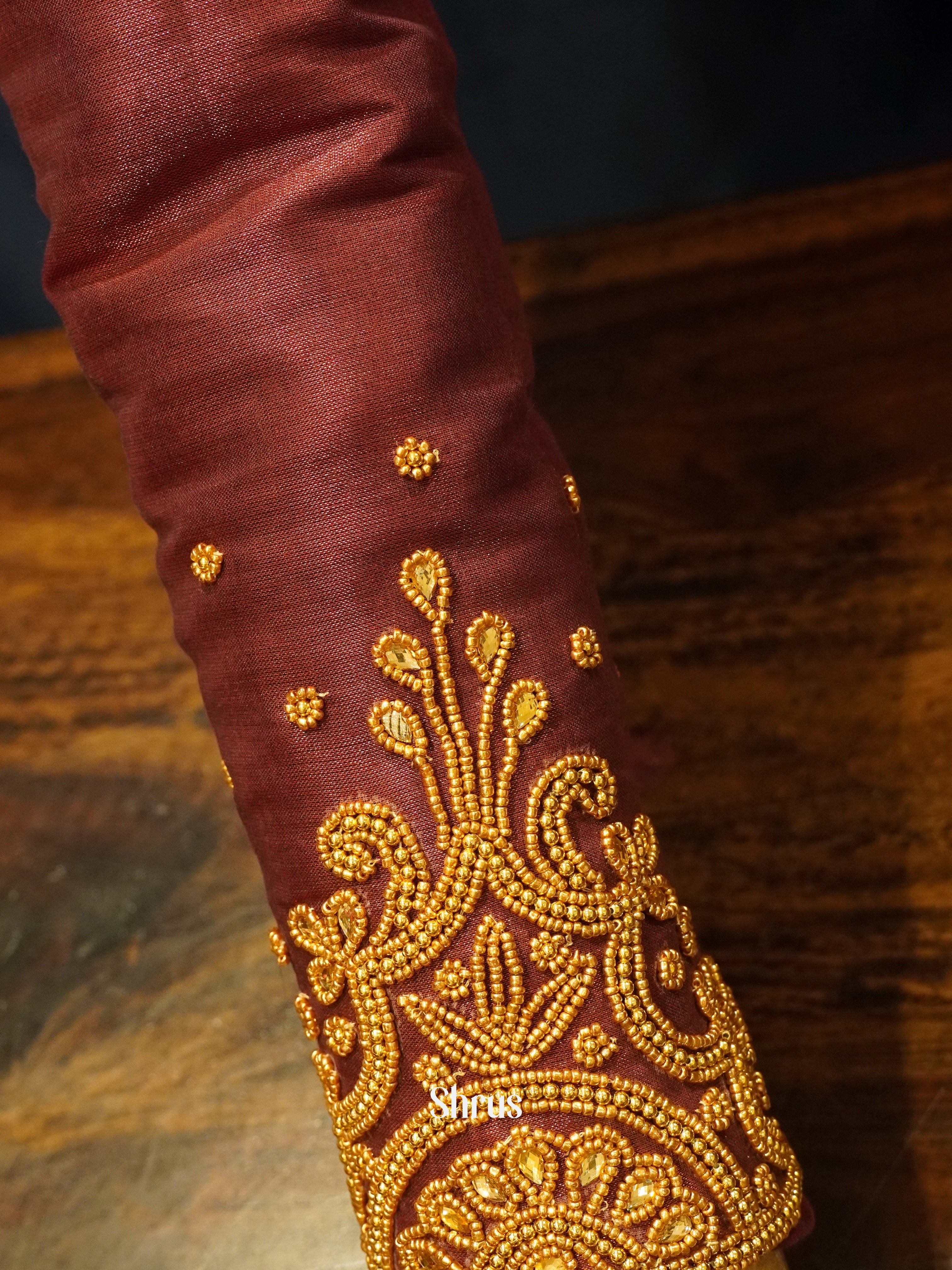 Brown - Aari Blouse - Shop on ShrusEternity.com