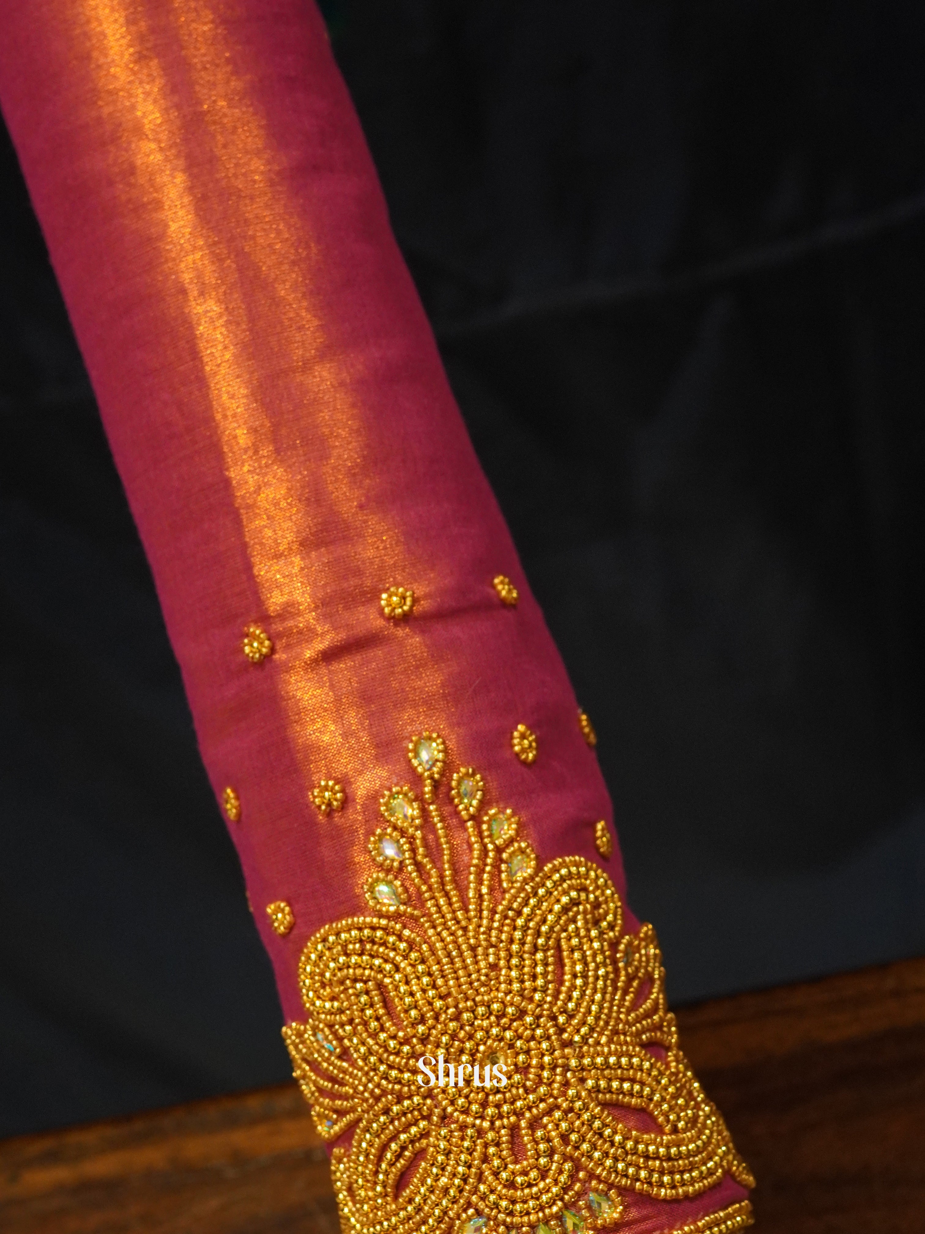 Orangish Pink - Aari Blouse - Shop on ShrusEternity.com