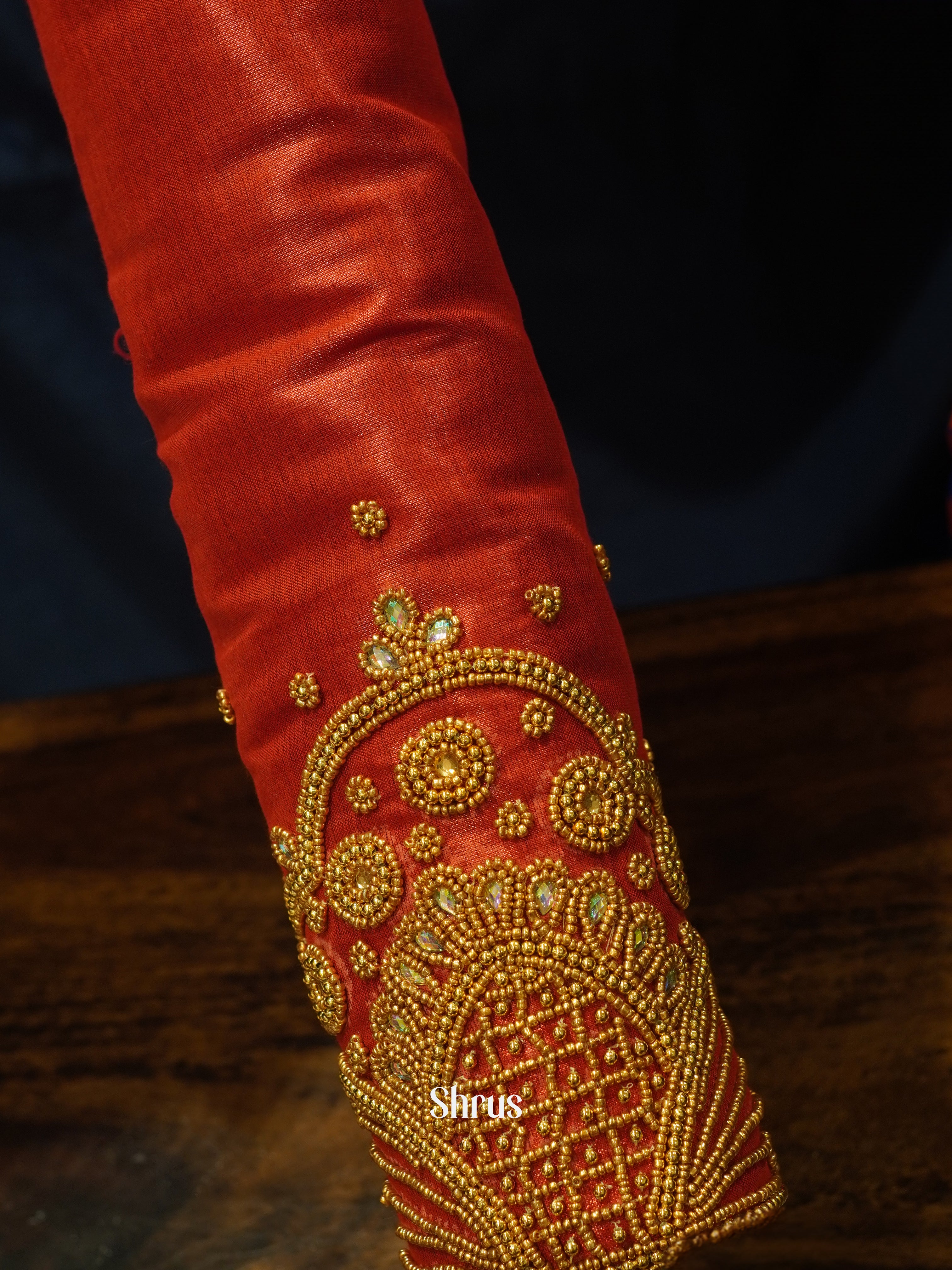 Red - Aari Blouse - Shop on ShrusEternity.com