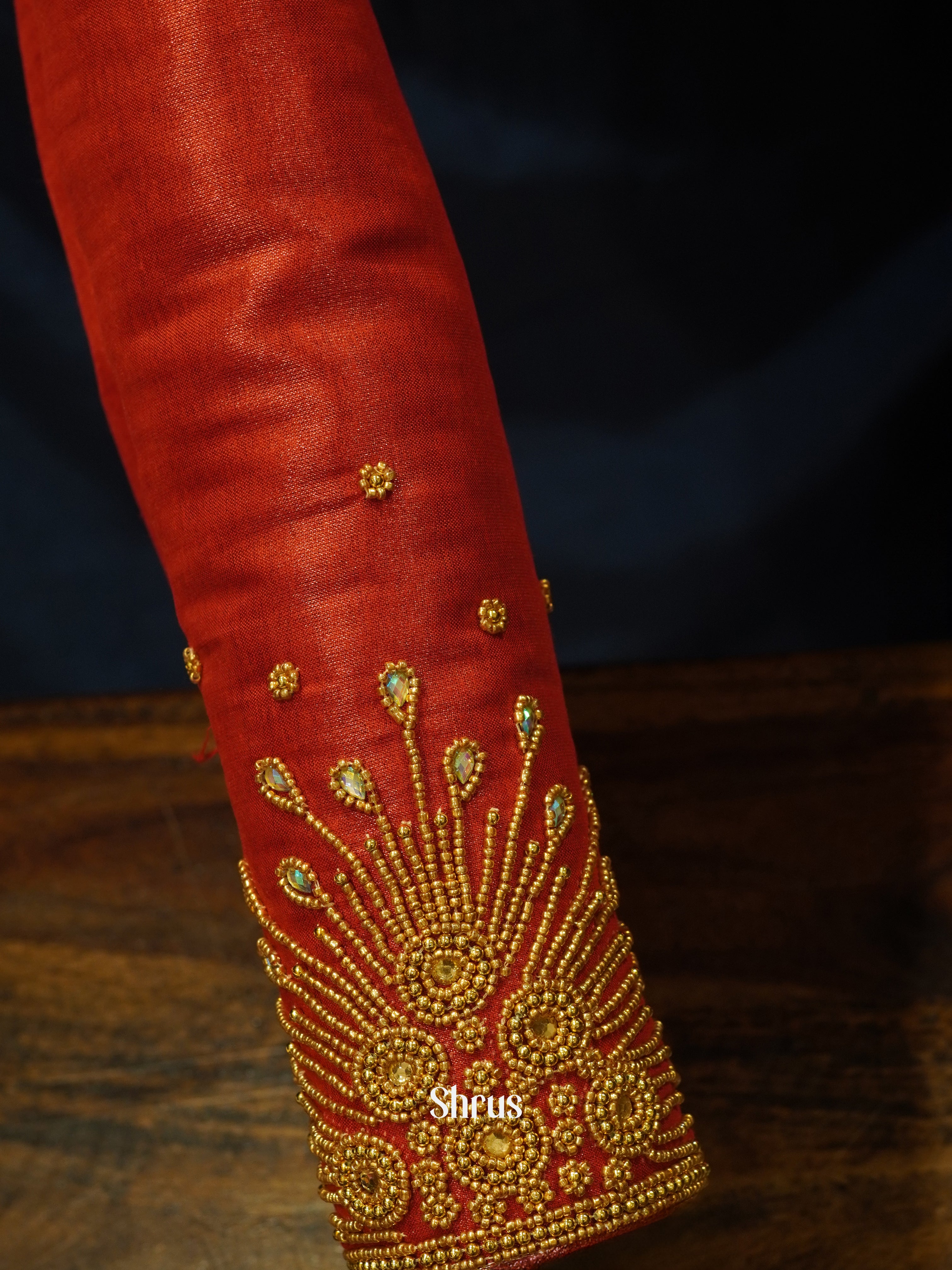 Red - Aari Blouse - Shop on ShrusEternity.com