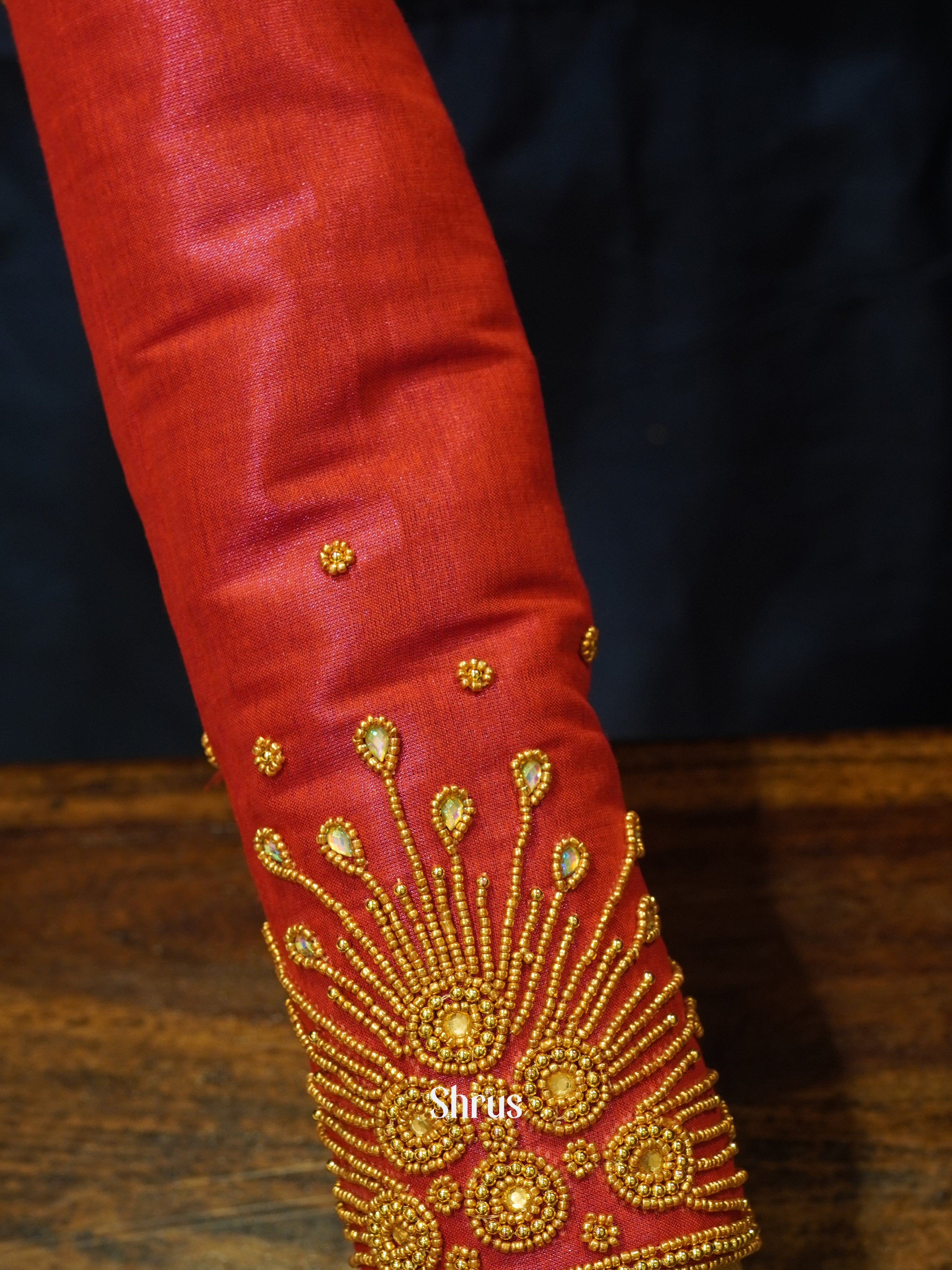 Red - Aari Blouse - Shop on ShrusEternity.com