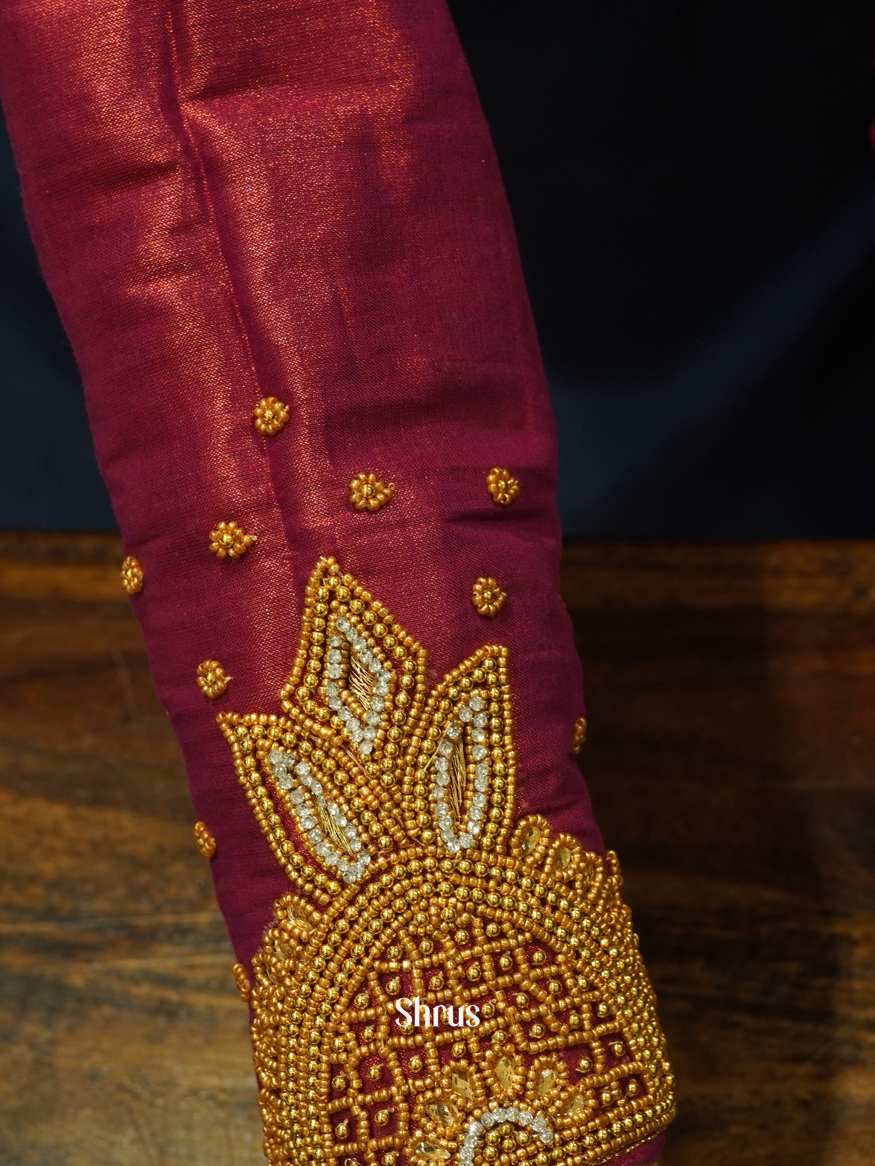 Wine - Aari Blouse - Shop on ShrusEternity.com