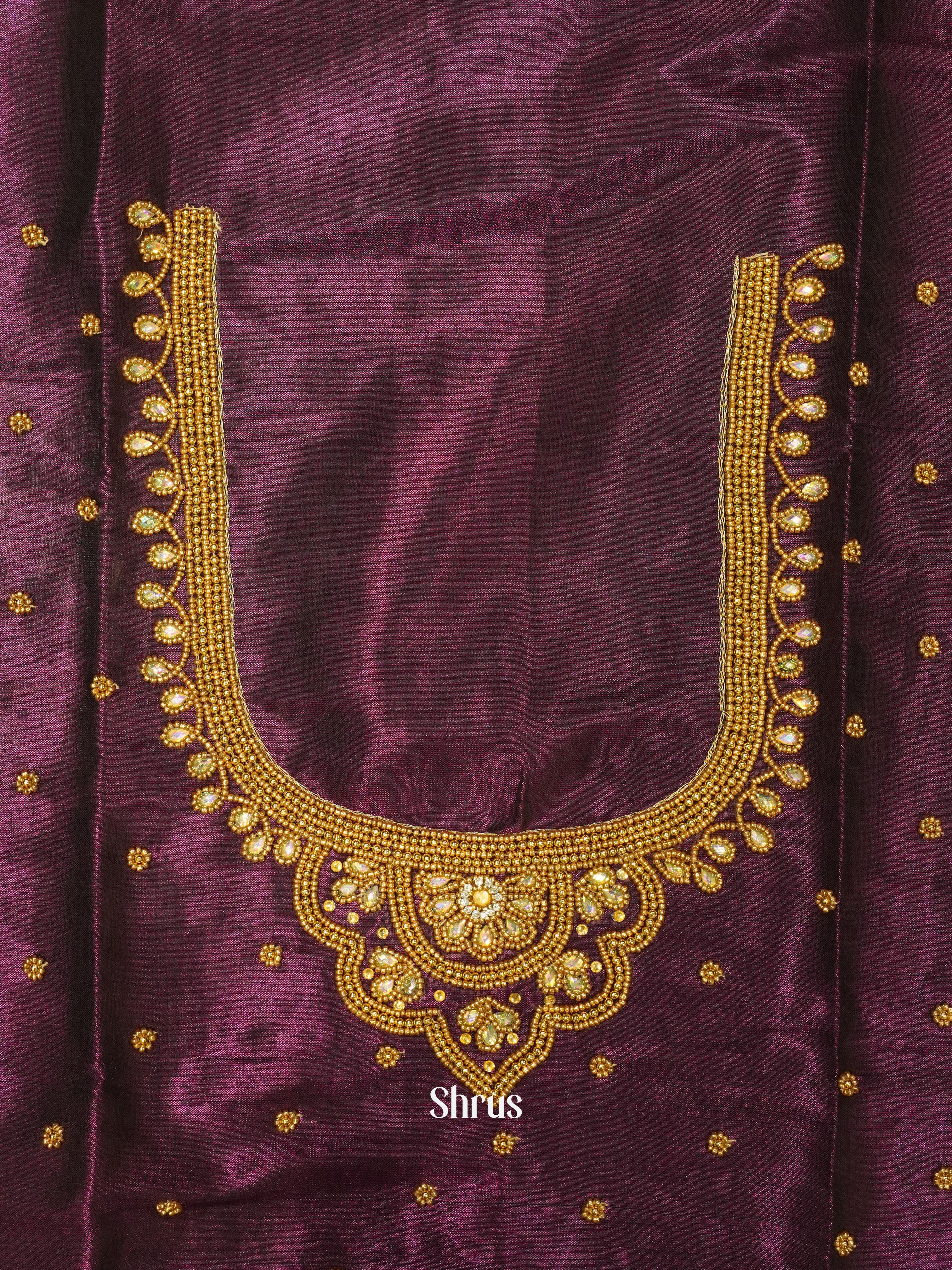 Purple - Aari Blouse - Shop on ShrusEternity.com