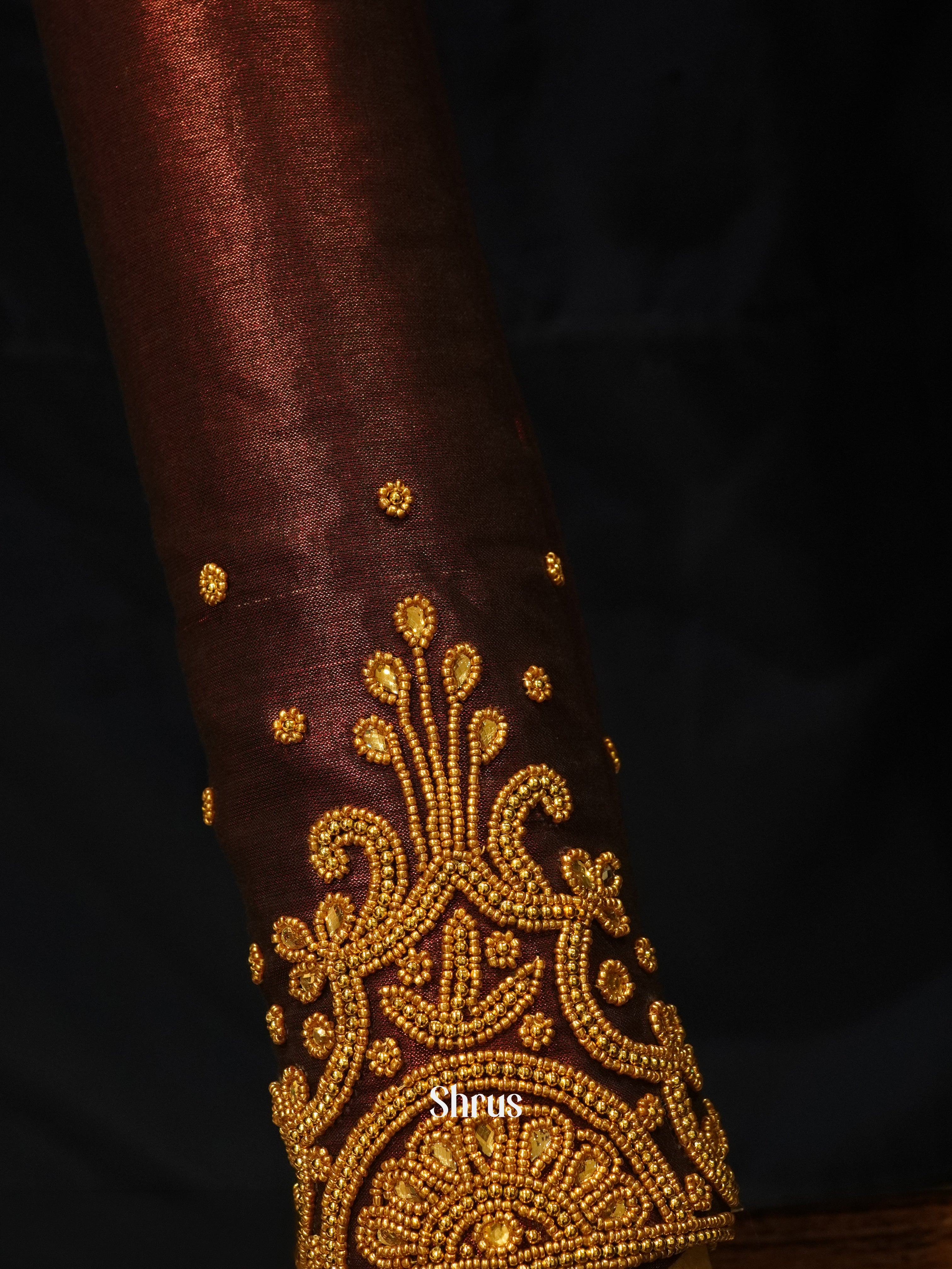 Brown - Aari Blouse - Shop on ShrusEternity.com