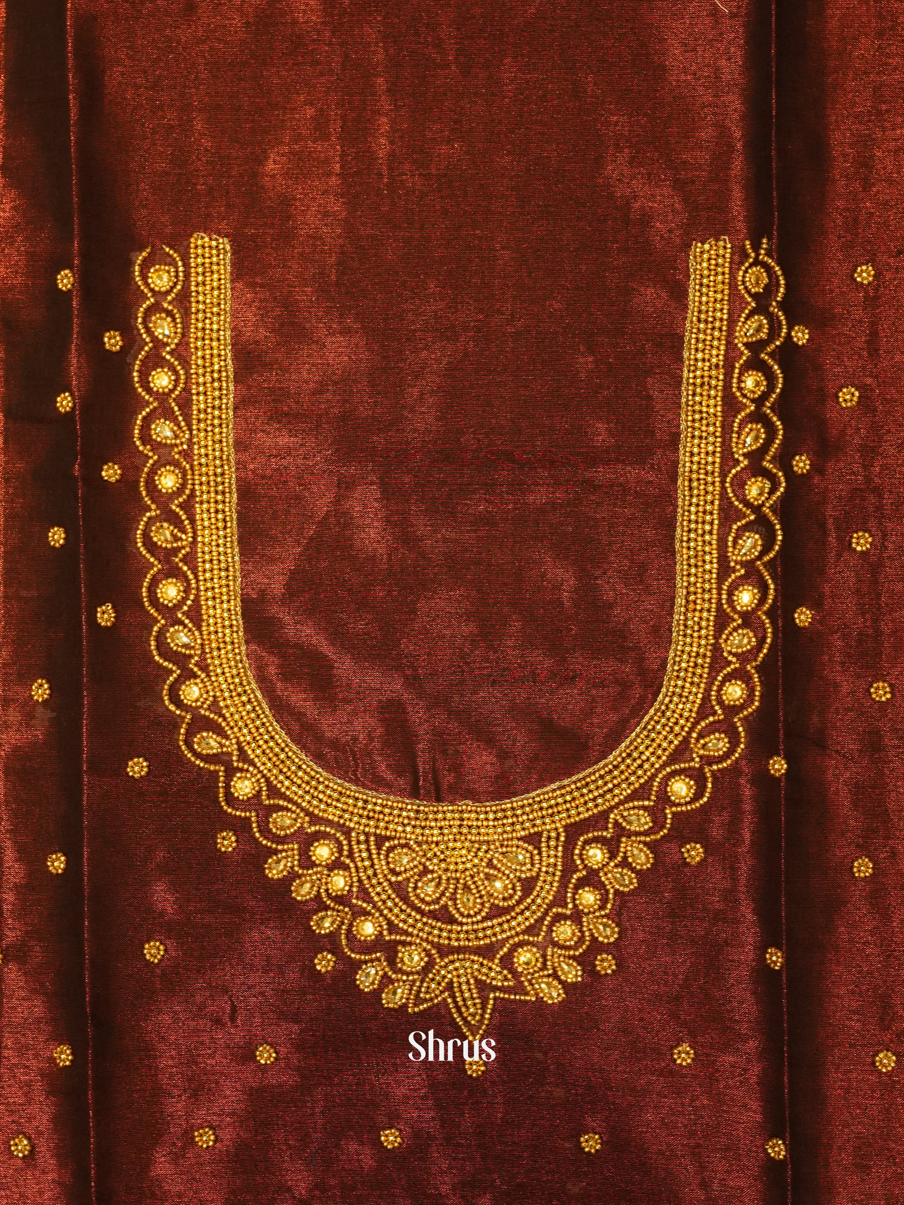 Brown - Aari Blouse - Shop on ShrusEternity.com