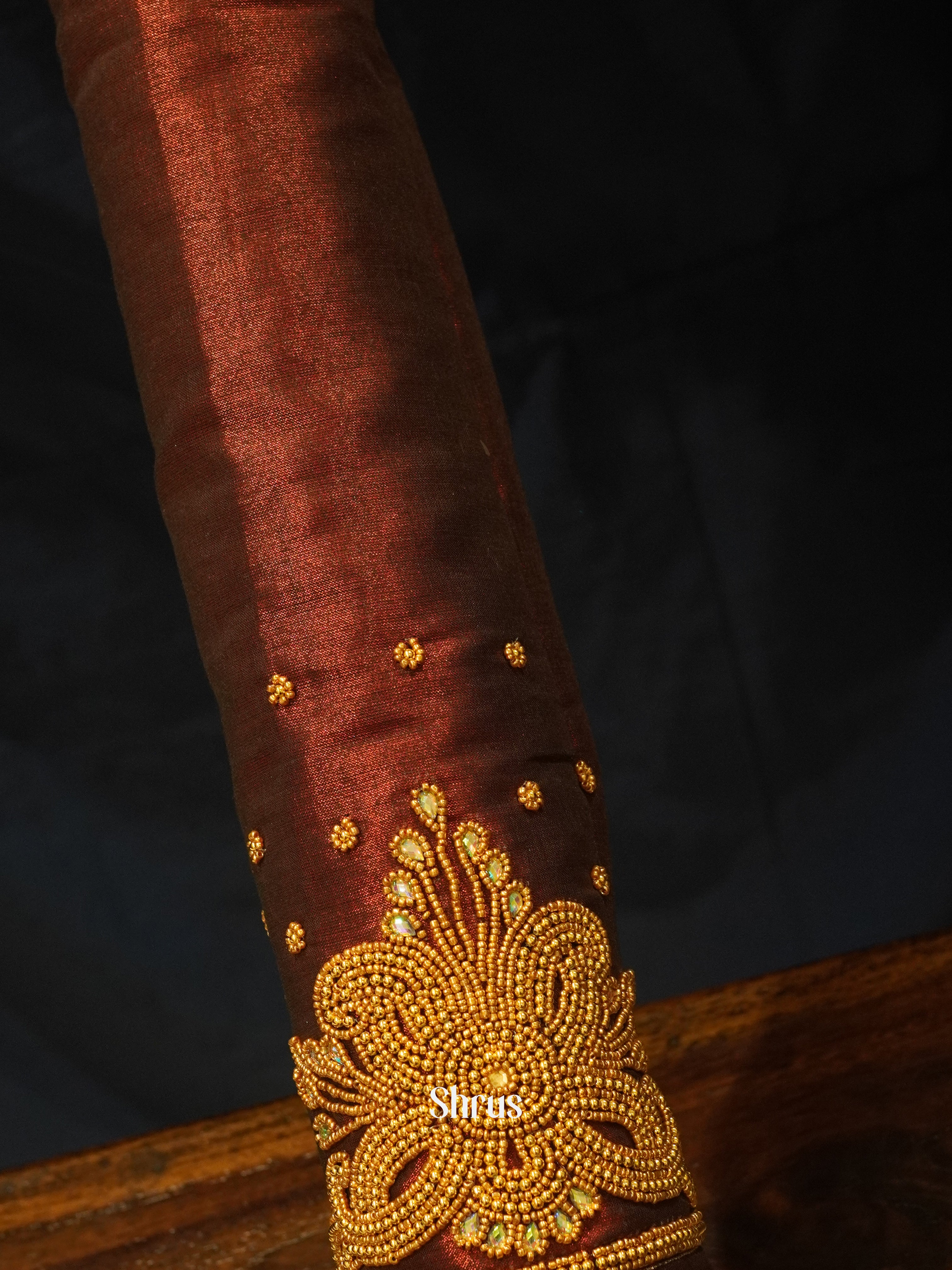 Brown - Aari Blouse - Shop on ShrusEternity.com