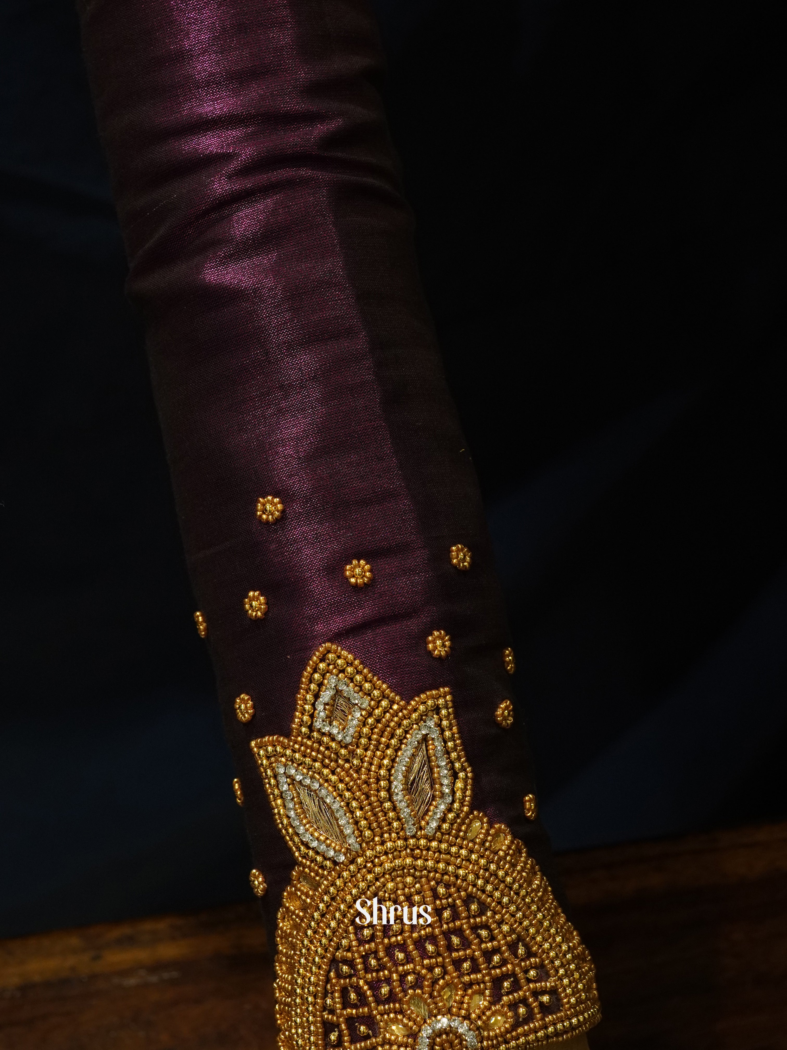 Wine - Aari Blouse - Shop on ShrusEternity.com