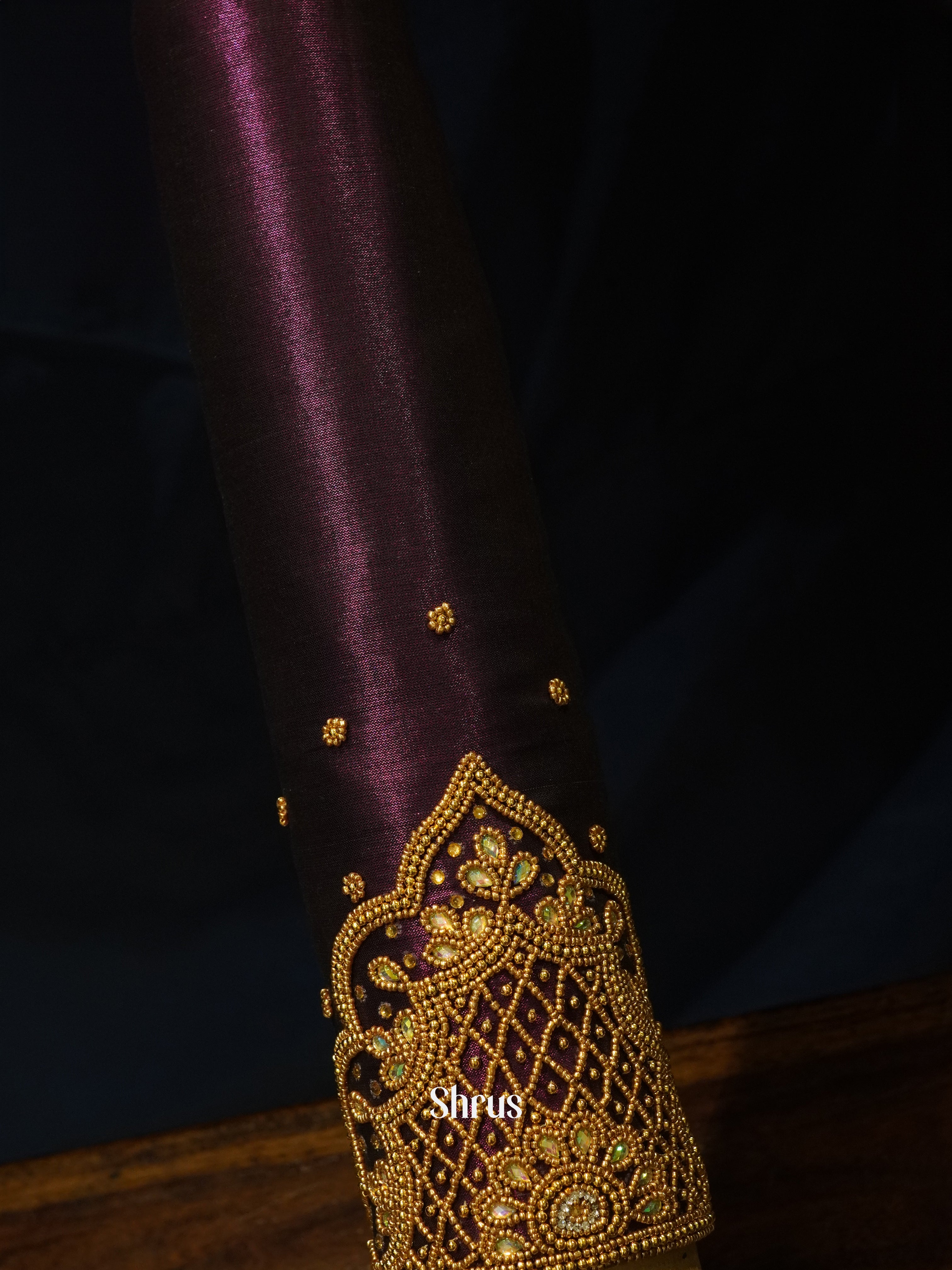 Wine - Aari Blouse - Shop on ShrusEternity.com