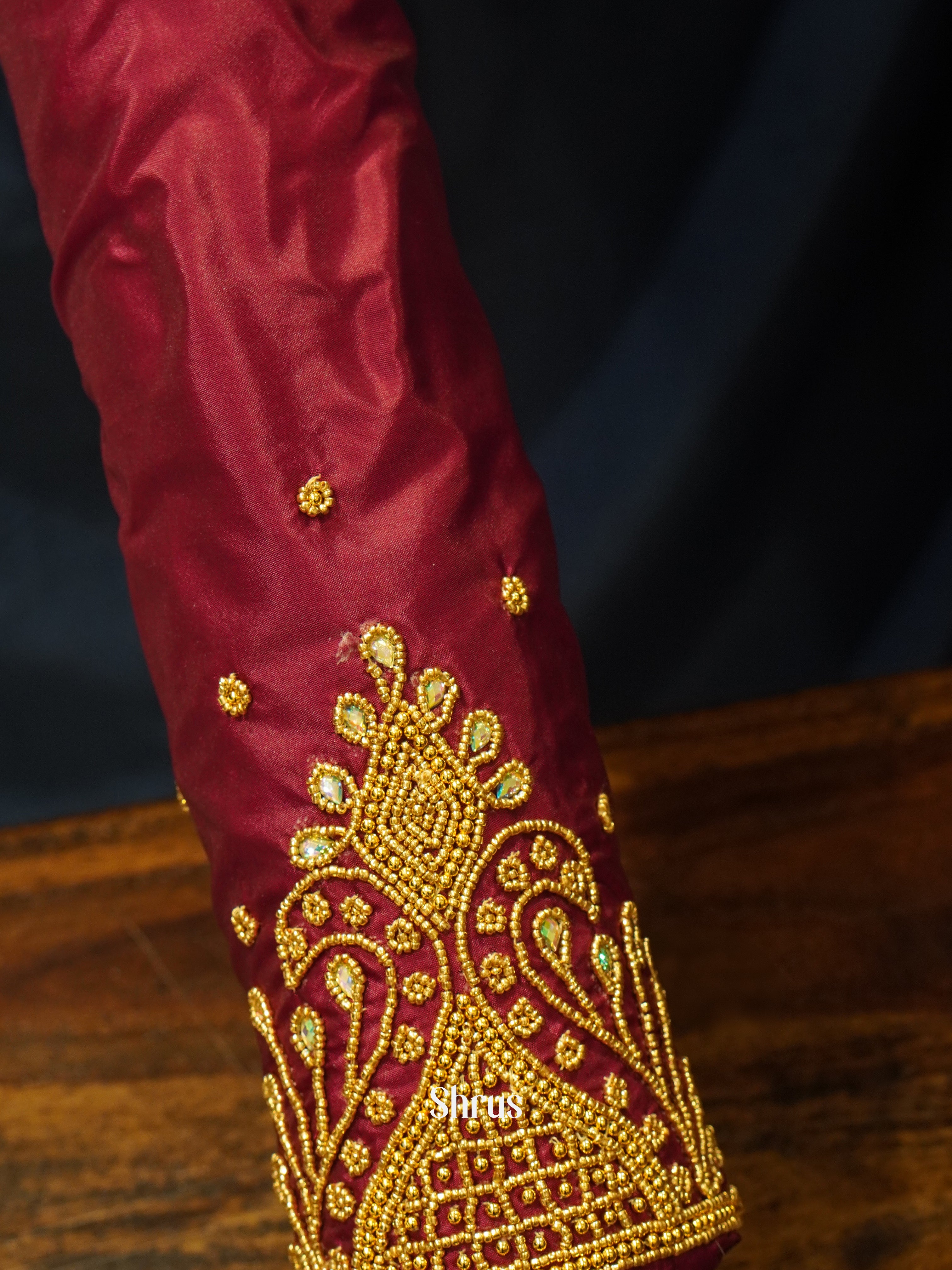 Maroon - Aari Blouse - Shop on ShrusEternity.com