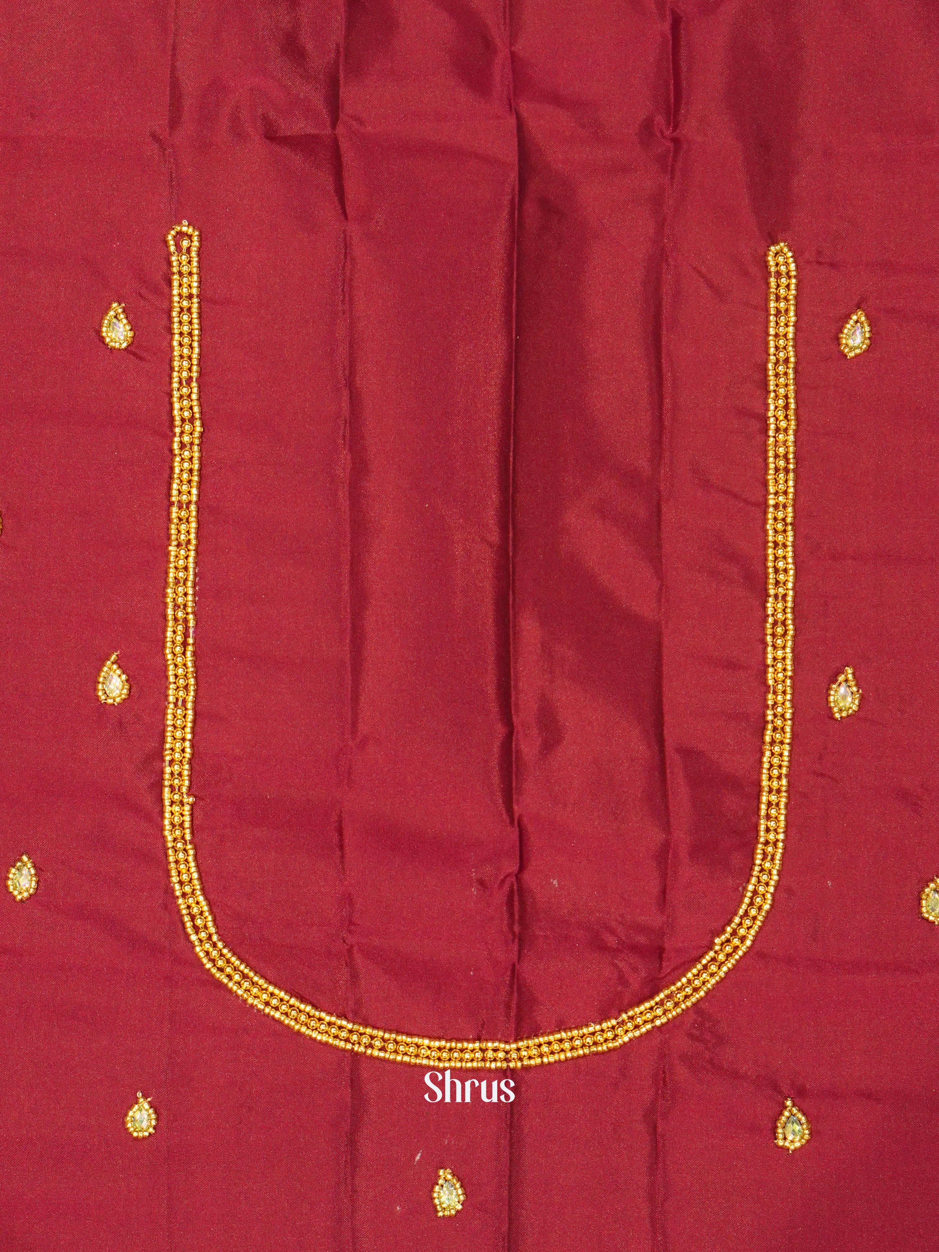 Maroon - Aari Blouse - Shop on ShrusEternity.com