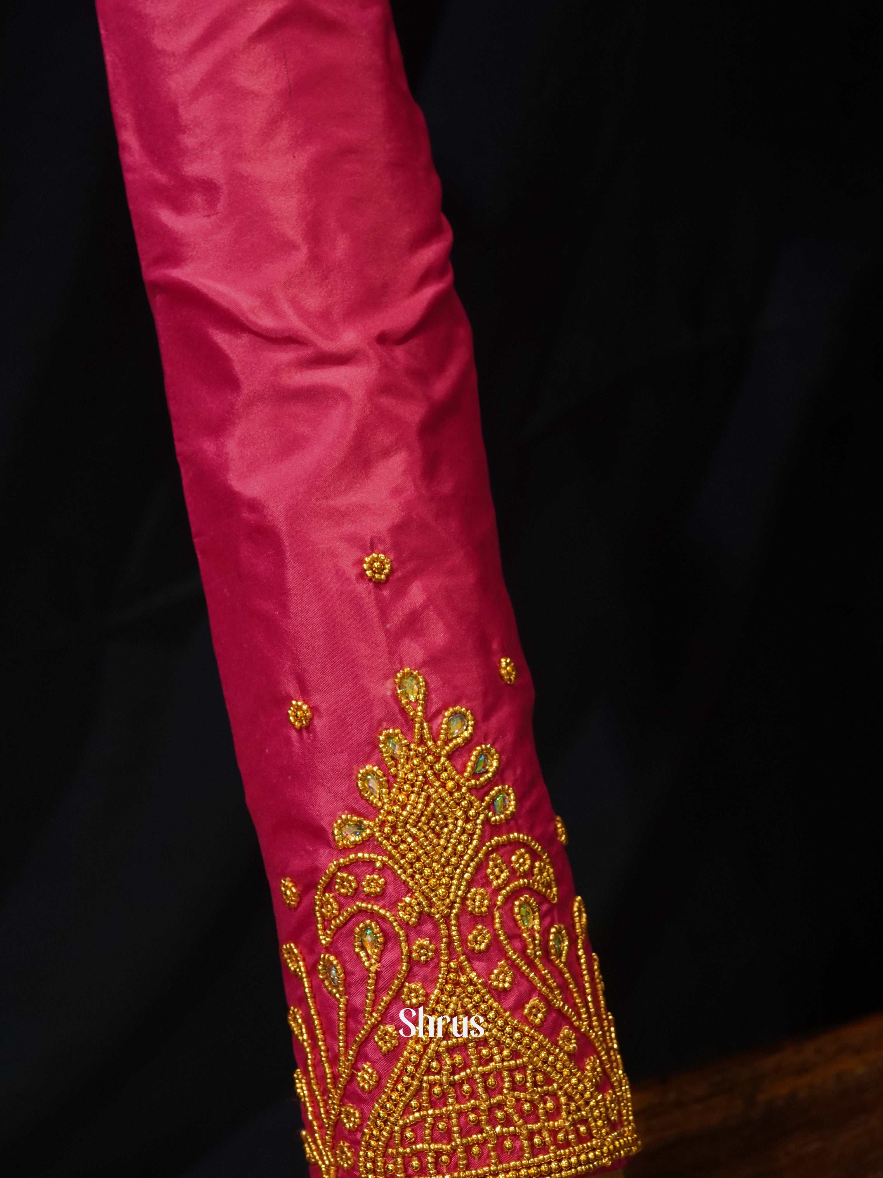 Reddish Pink - Aari Blouse - Shop on ShrusEternity.com