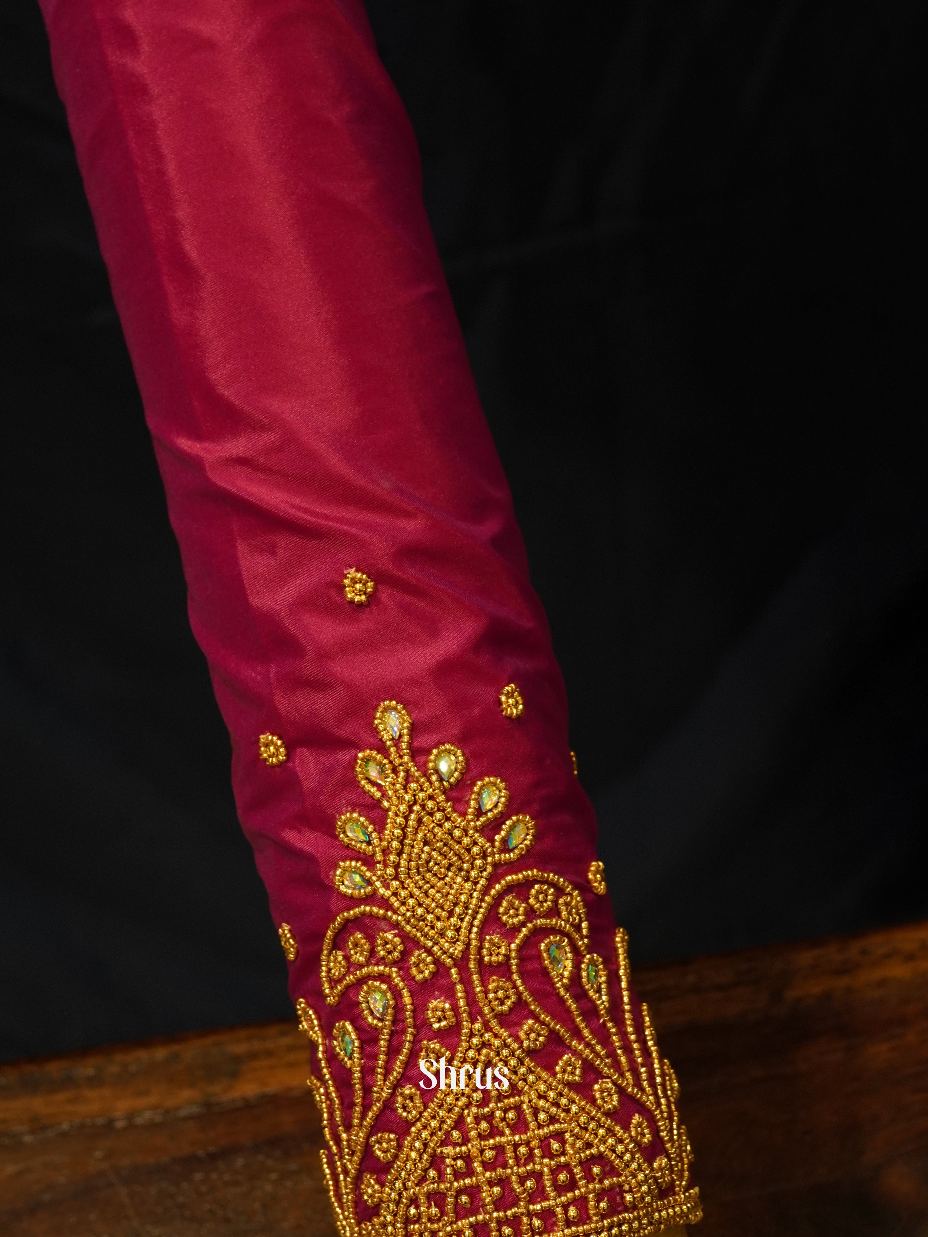 Maroon - Aari Blouse - Shop on ShrusEternity.com