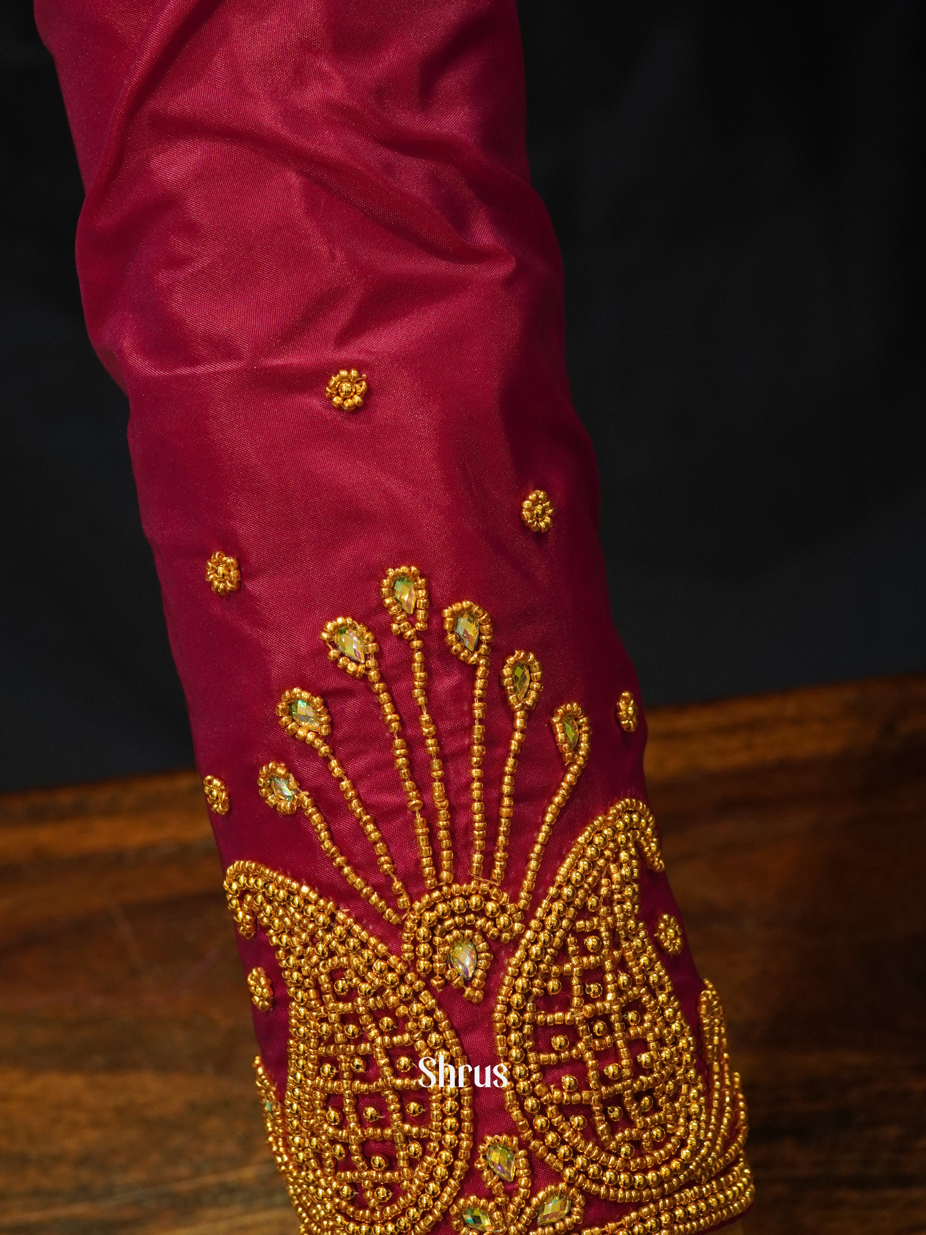 Maroon - Aari Blouse - Shop on ShrusEternity.com