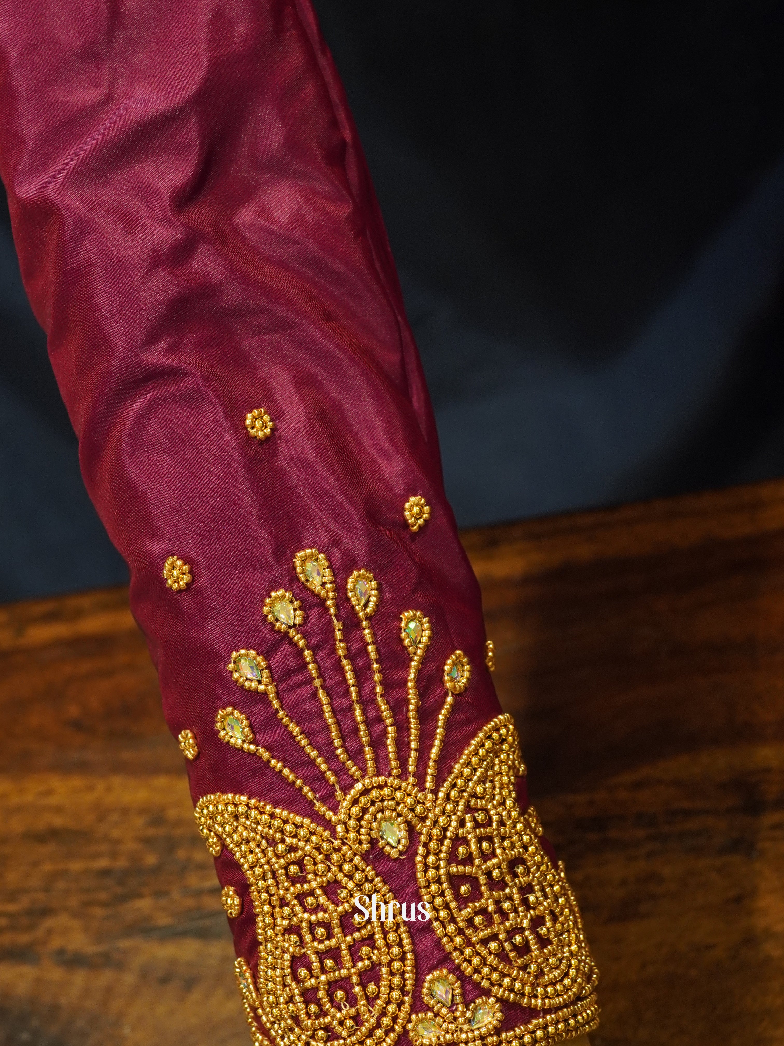 Wine - Aari Blouse - Shop on ShrusEternity.com